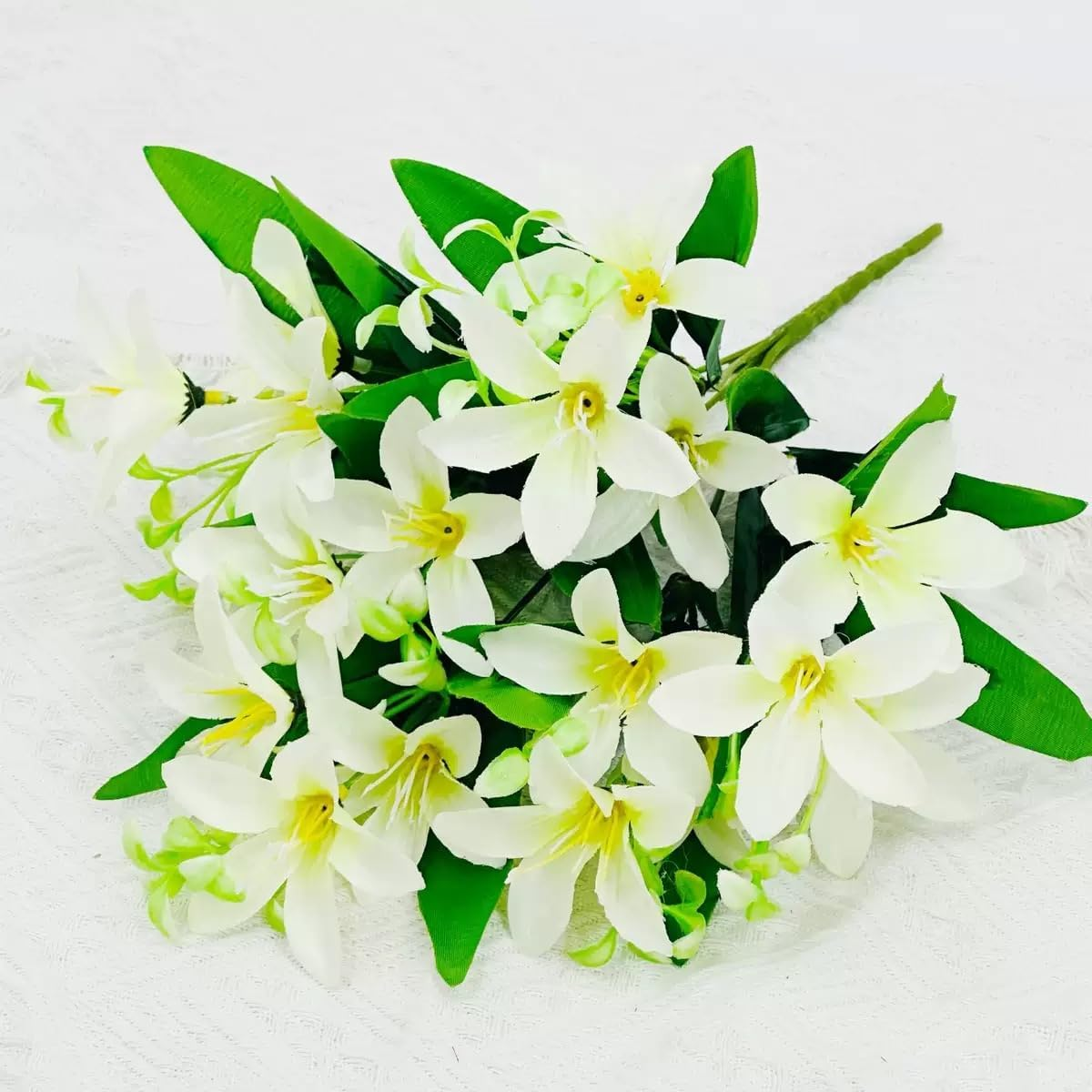 2Pcs Artificial Silk Lily Flowers, 2 Bunches Silk Sunflowers Fake Yellow Flowers for Home Decoration Wedding Decor image number 2