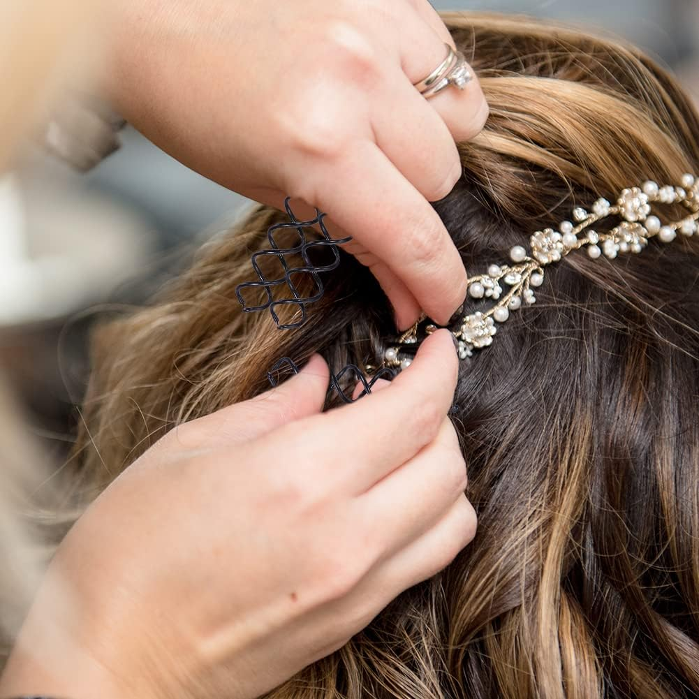 Spiral Pin, Spiral Hair Clip, Hair Styling, Spiral Hair Clip, Spiral Hair Clip, Spin Clip, Bun Hairpin for DIY Hair Style, Black, Pack of 20 image number 1