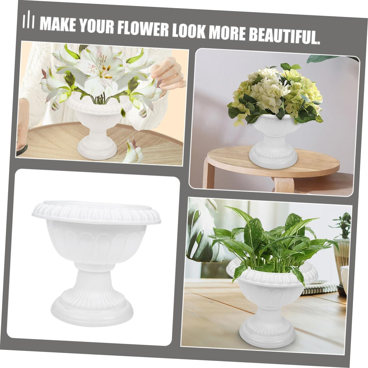 Outanaya 8Pcs European Style Decorative Flower Pots for Gardening Mini Roman for for Home Office and Outdoor Decoration image number 5