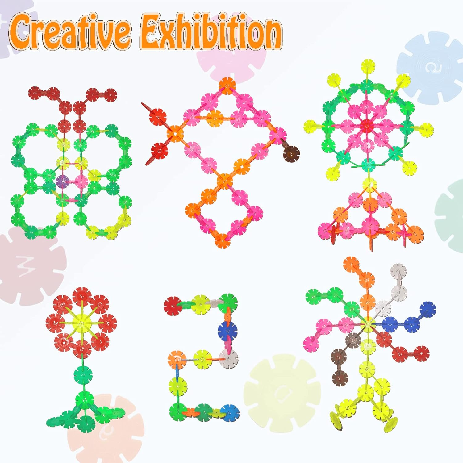 Building Blocks 400 Piece Interlocking Plastic Disc Set - Creative and Educational Toys Building Flakes Montessori Toys - a Great Stem Toy for Both Boys and Girls(Over 3 Year Old) image number 1