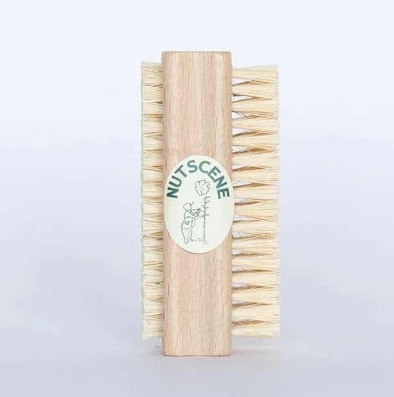 NUTSCENE Dual Sided Nail Brush for after Gardening Hand Care Natural Bristles Made in Scotland