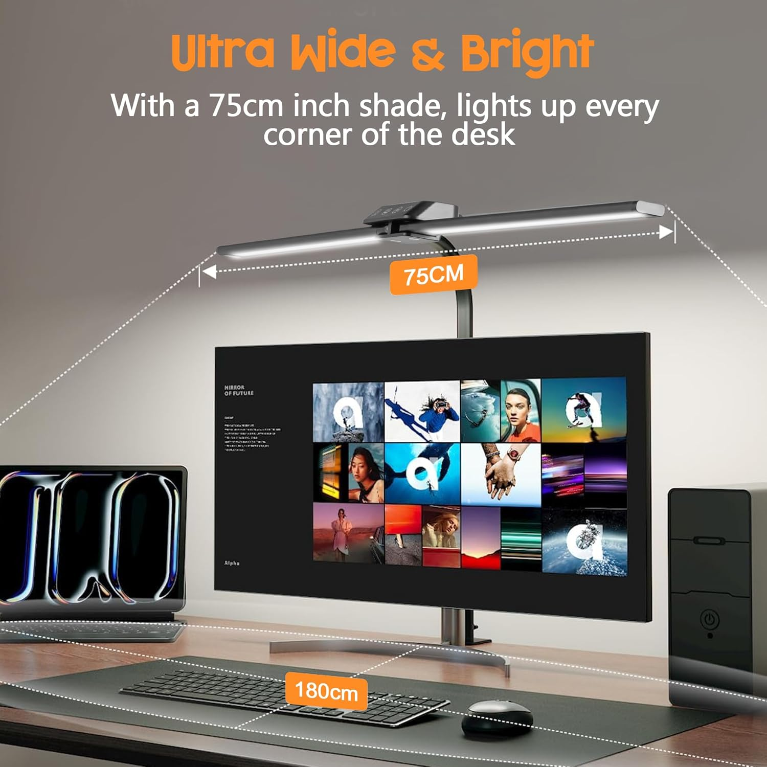 Anyuainiya Dual Head LED Desk Lamp, Desk Lamp with Clamp for Home Office, Eye-Caring Architect Light with Flexible Gooseneck, 5 Color Modes & Stepless Dimming image number 3