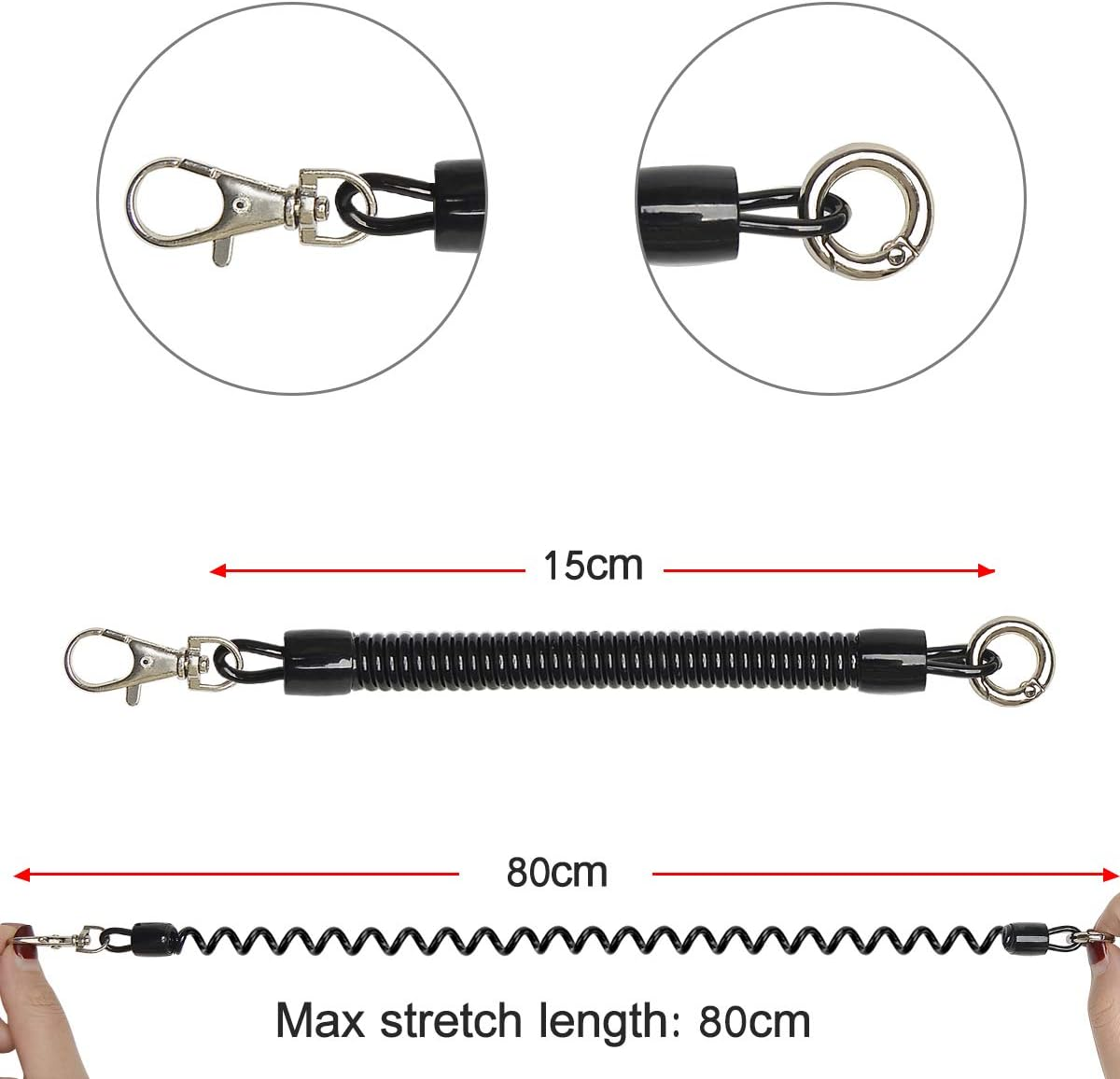 COCASES Phone Lanyard, Universal Theftproof Anti-Lost Elastic Tether Wrist Strap with Patch Compatible with Iphone, Galaxy, Huawei and Most Smartphones - Transparent image number 7