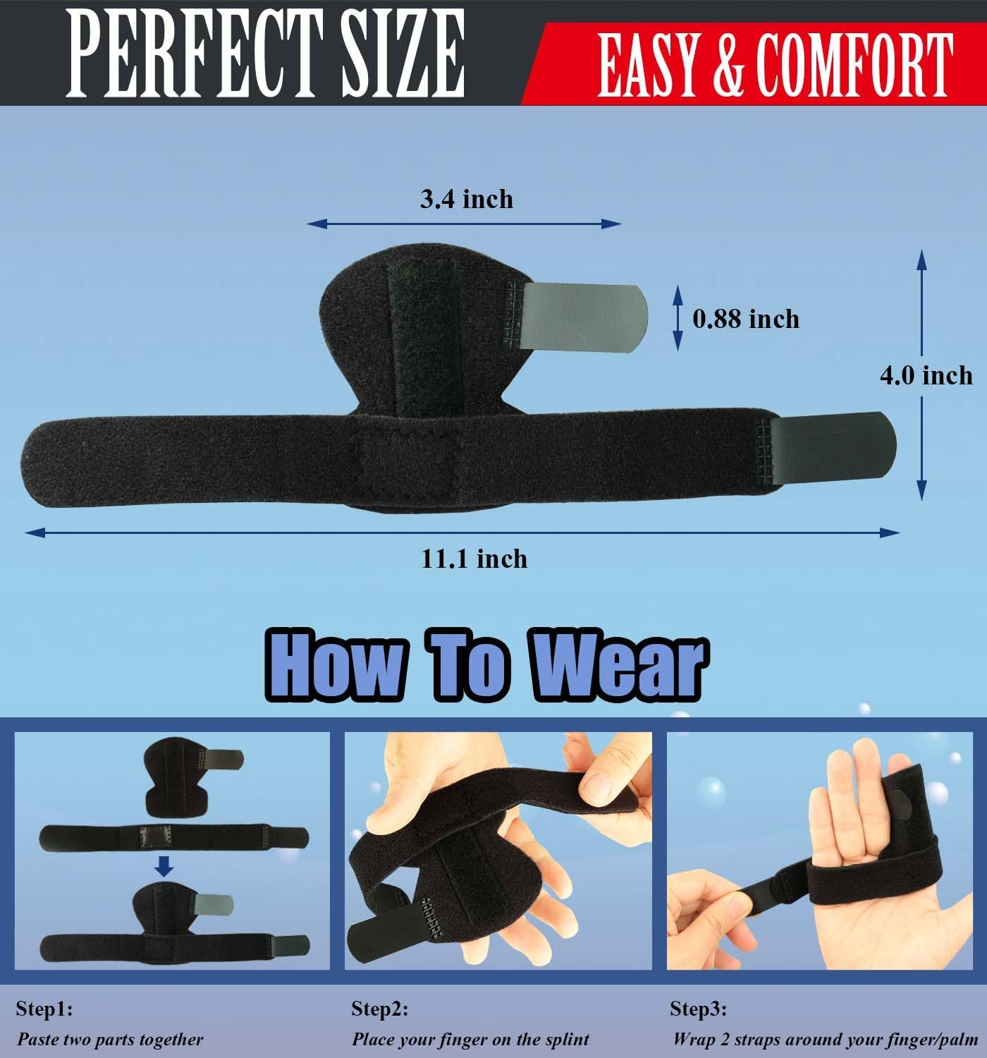 Finger Brace Trigger Finger Splint, 2Pcs Trigger Finger Splints Finger Braces,Trigger Finger Splints Braces,Trigger Finger Splint Finger Support Stabilizer,Trigger Finger Splint Finger Support Braces