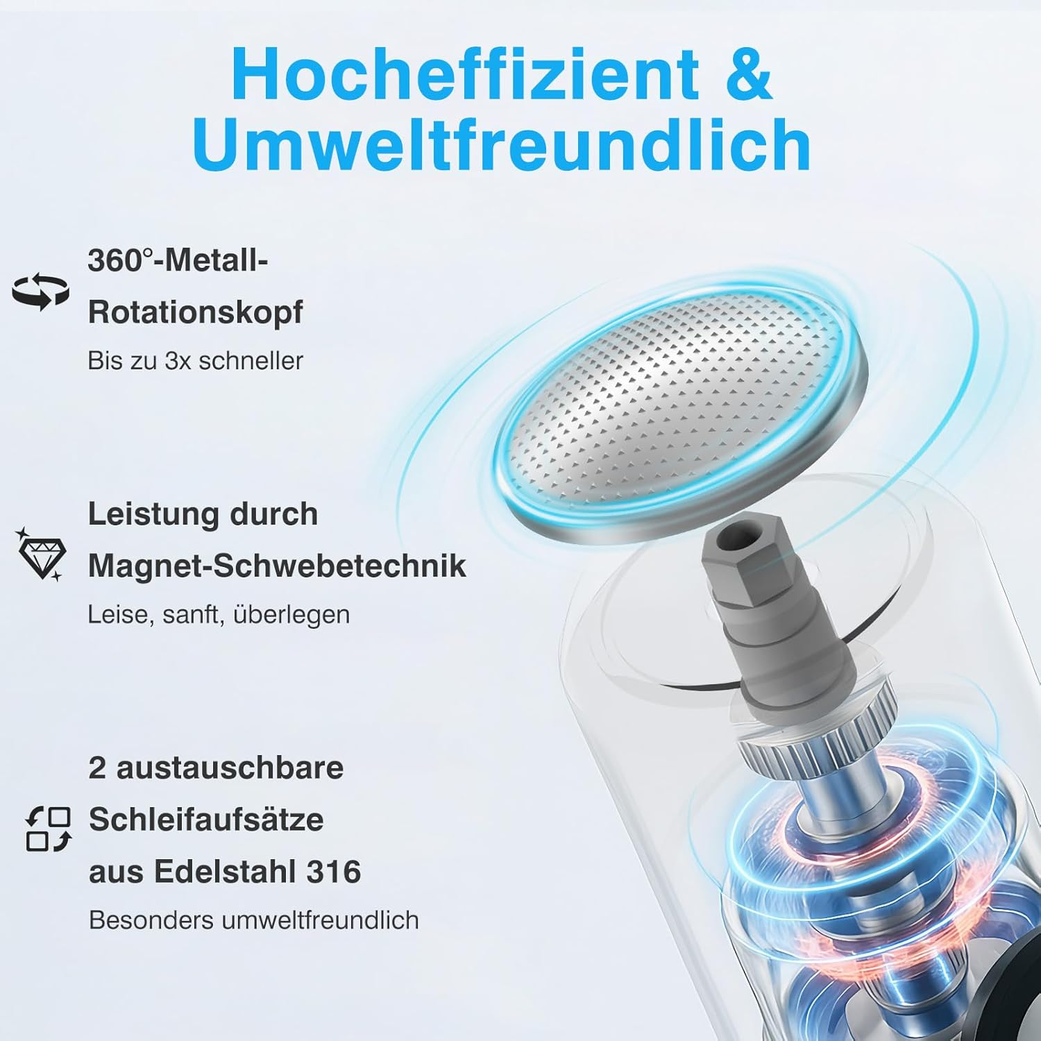 Jianyana Callus Remover, Electric Test Winner with 2 Stainless Steel Grinding Heads, Electric Callus Remover, Callus Removal, Foot Pedicure Set, for Removing Cracks, Dead Skin & Calluses - Black image number 3