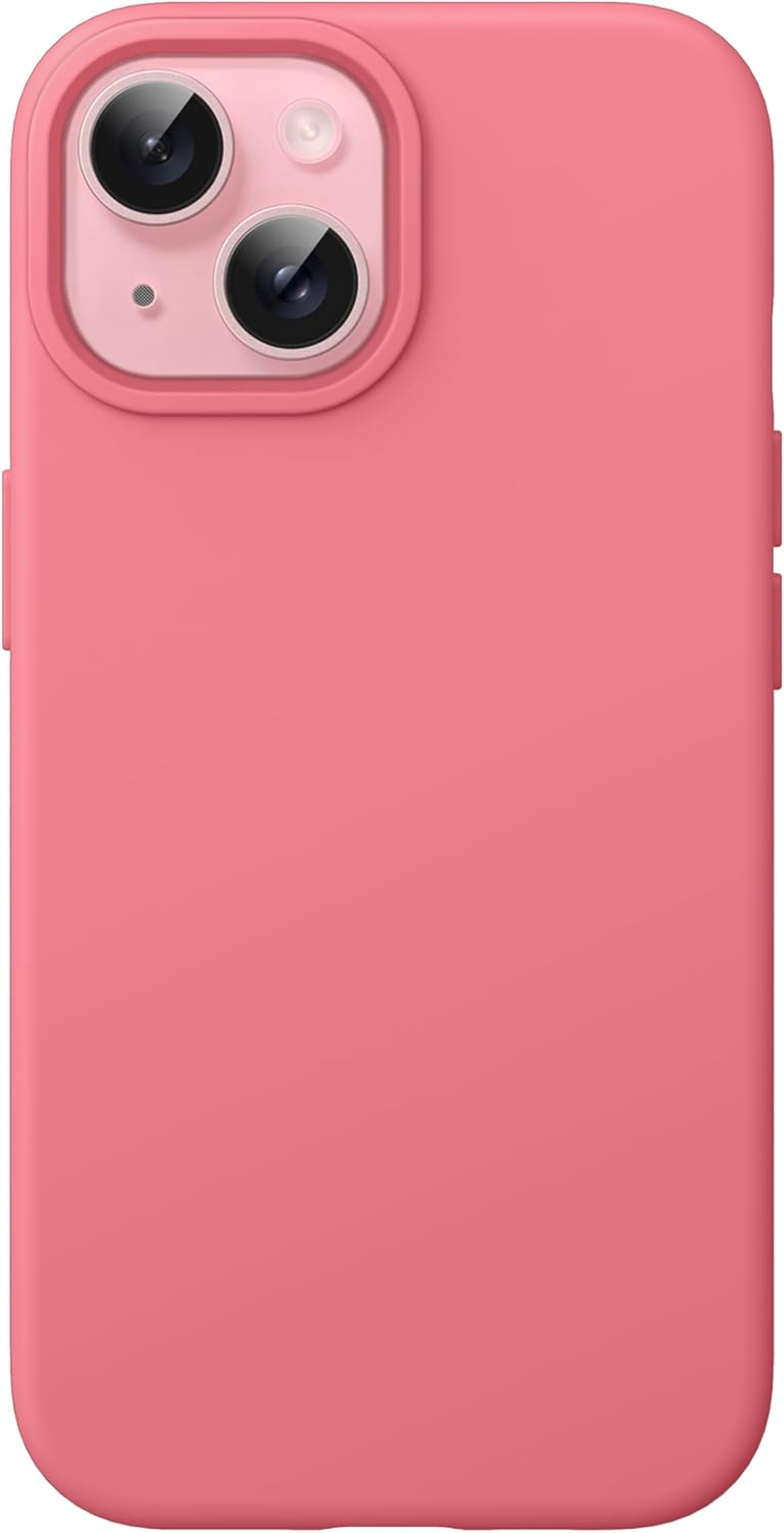 Jetech Silicone Case for Iphone 15 6.1-Inch, Silky-Soft Touch Full-Body Protective Phone Case, Shockproof Cover (Pink)