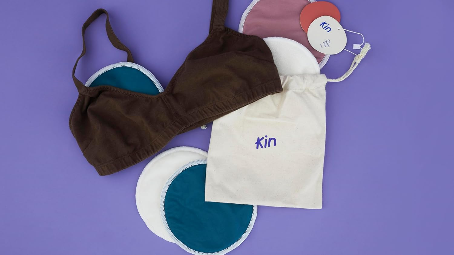 Kin the Breast Pads 3 Pack | Reusable Nursing Pads | Leak Proof, Full Coverage & Invisible under Bra | Soft Bamboo Material | Prevents Nipple Chafing | Eco-Friendly & Machine-Washable image number 6