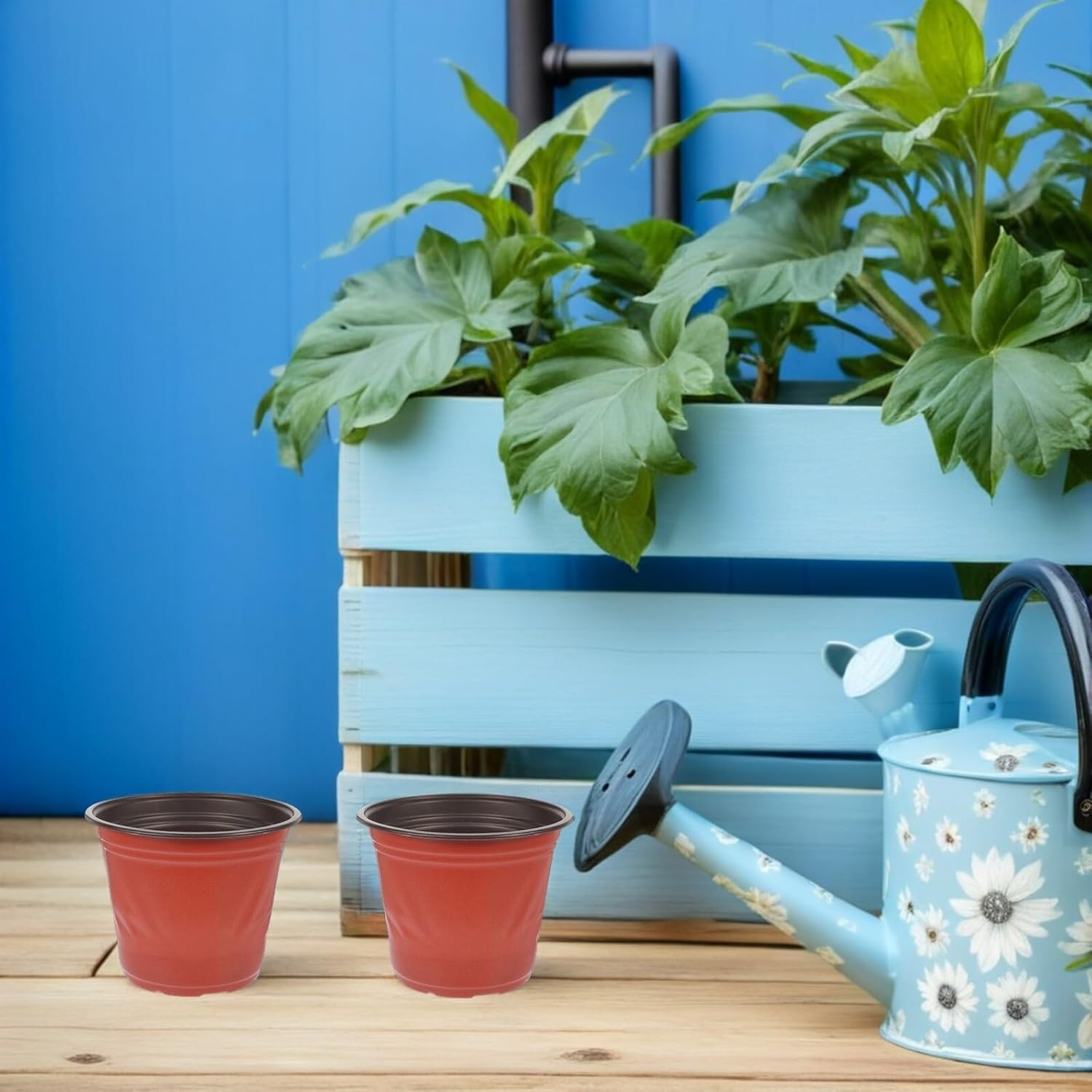 Kisangel 100Pcs Plastic Nursery Pots Drainage Holes 5.5X5.11 round Flower Transplanting Containers for Gardening Succulent Planters and Seedling Propagation image number 5