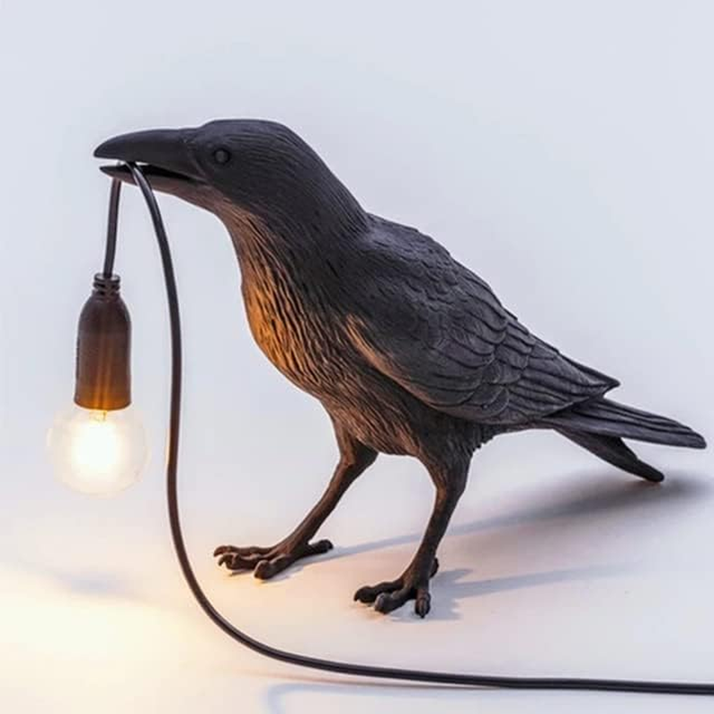 Resin Lucky Bird Crow Wall Lamp Table Lamp Night Light Bedroom Bedside Living Room Wall Lamp Home Decoration for Bedside Table/Office and Living Room Decor/Farmhouse Art Decor/Dorm image number 3