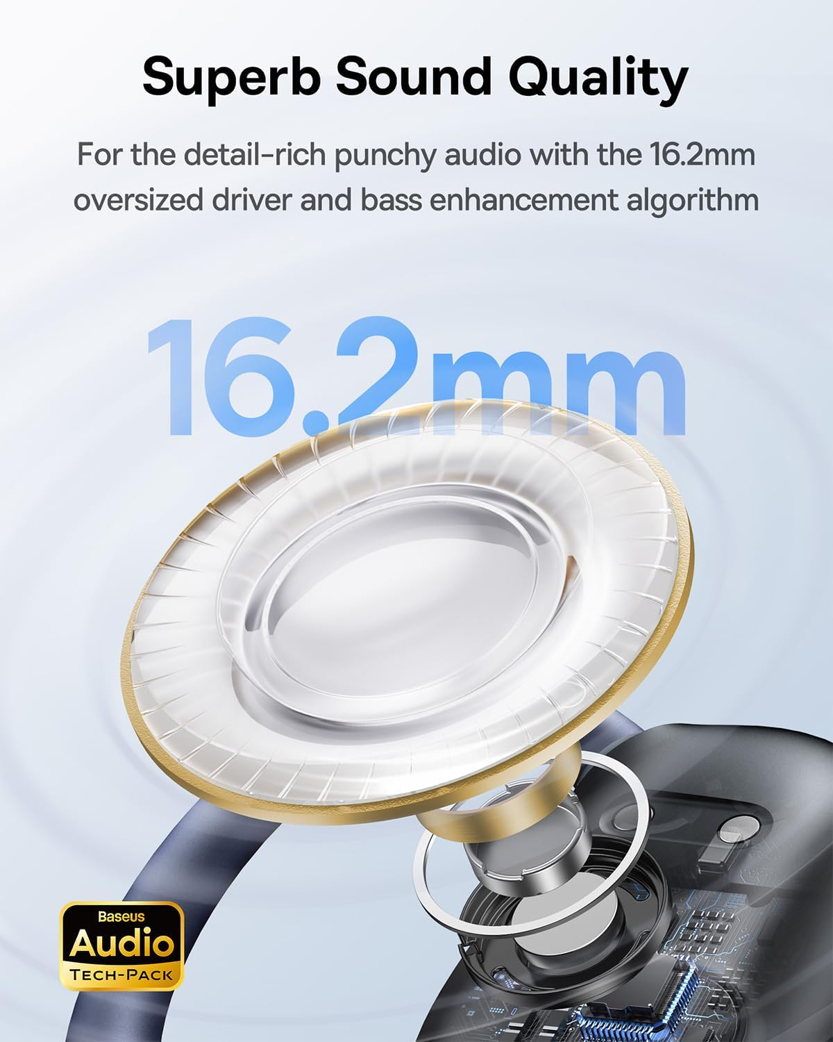 Baseus Eli Sport 1 Open-Ear TWS Earbuds- Open-Ear Design, 16.2Mm Large Driver, TWS & Around-The-Neck Option, 30H Battery Life - Perfect for Workouts, Running, and Commutes (Black) - Black image number 3