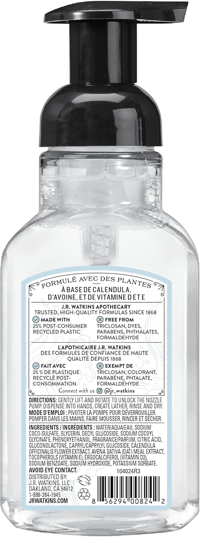 J.R. Watkins 20632 Foam Hand Soap, Ocean Breeze Scent, 9 Oz (Pack of 6) image number 3