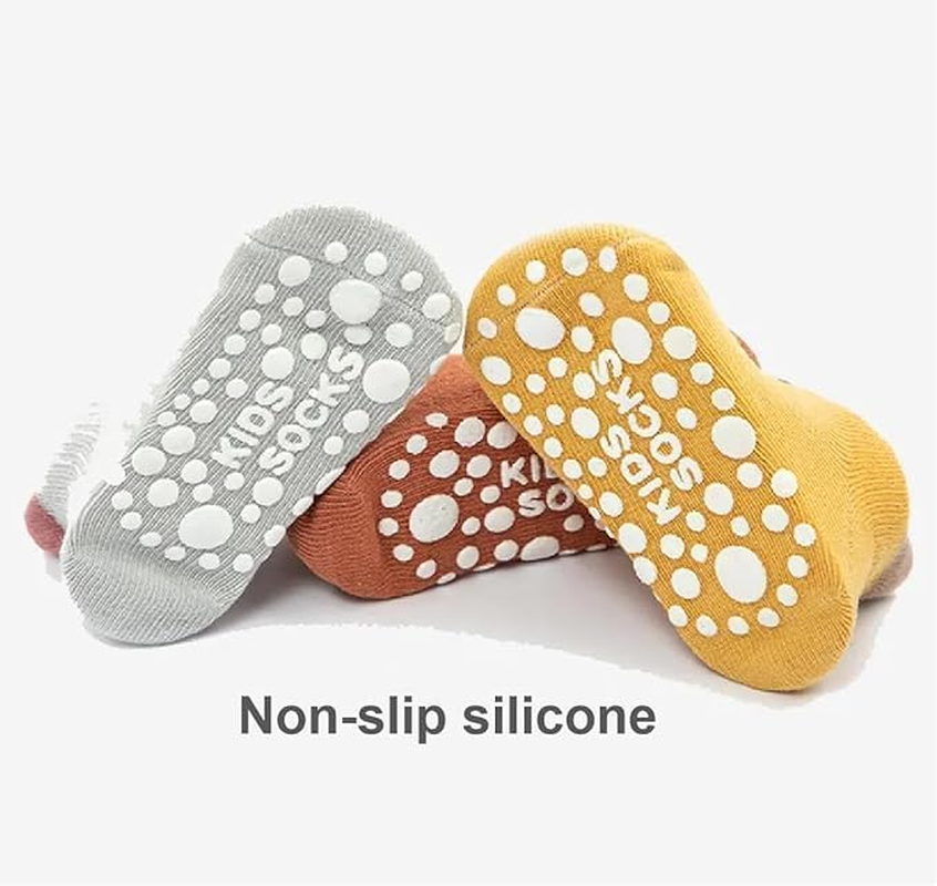 6 Pairs Non Slip Grip Ankle Boys and Girls Socks with Non Skid for Babies Toddlers and Kids Back to School, Breathable Low Cut anti Skid Socks for 1-3 Years Old Boys Girls Baby Newborn Infants Kids image number 3