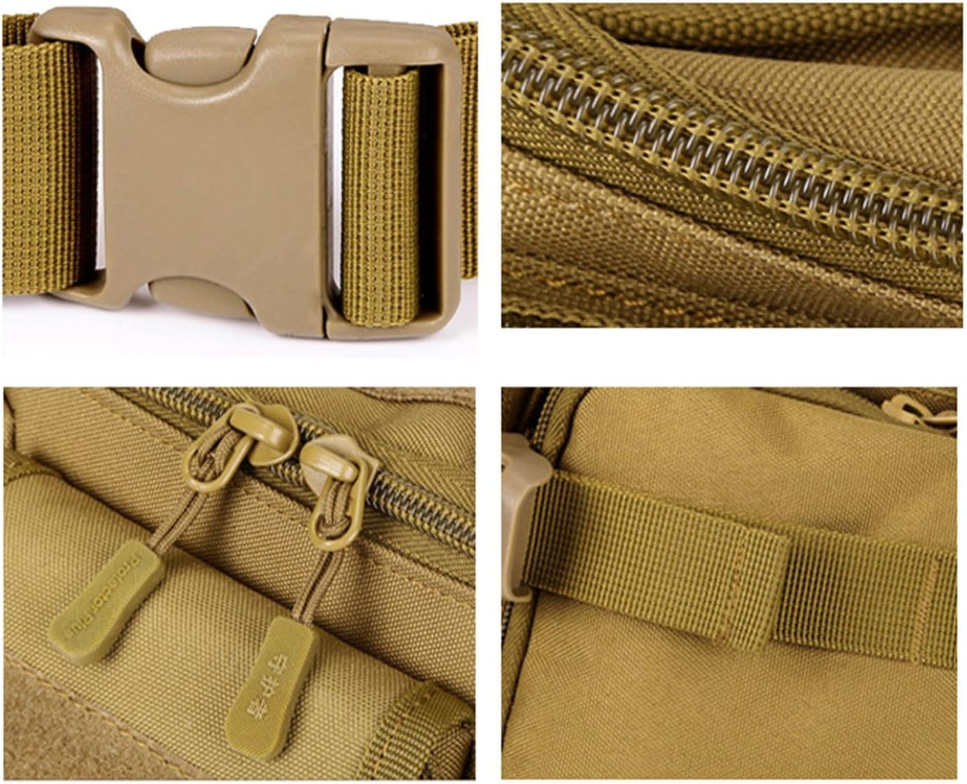 CREATOR Tactical Waist Pack Portable Fanny Pack Outdoor Hiking Travel Large Army Waist Bag Military Waist Pack for Daily Life Cycling Camping Hiking Hunting Fishing Shopping - Black - Brown image number 6