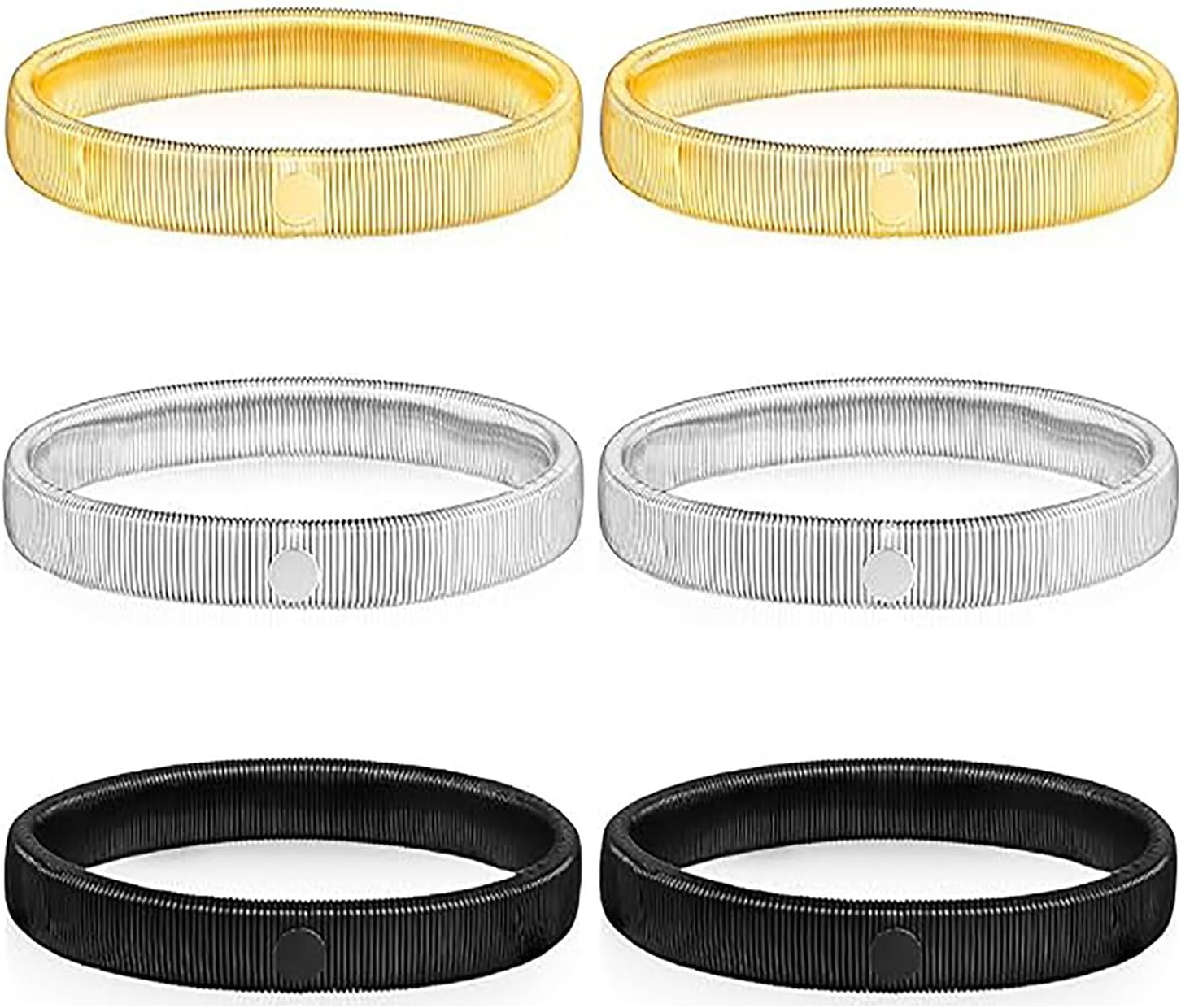 3 Pairs Sleeve Garters, Anti-Slip Shirt Sleeve Holders Armbands Sports Soccer Softball Metal Band Stretch Garters Arm Bracelet for Men and Women image number 4