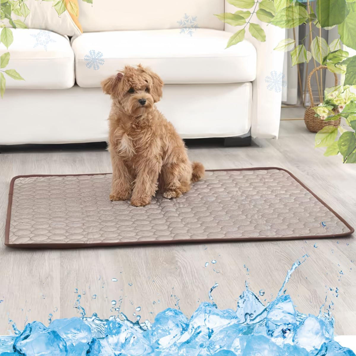 LEZUAN Cooling Mat Dogs, Self-Cooling Dog Mat, Cooling Blanket Cats, Non-Toxic Cooling Pad for Pets, Washable Dog Cold Mat for Indoor, Outdoor and Car (Blue, 55 X 70 Cm)