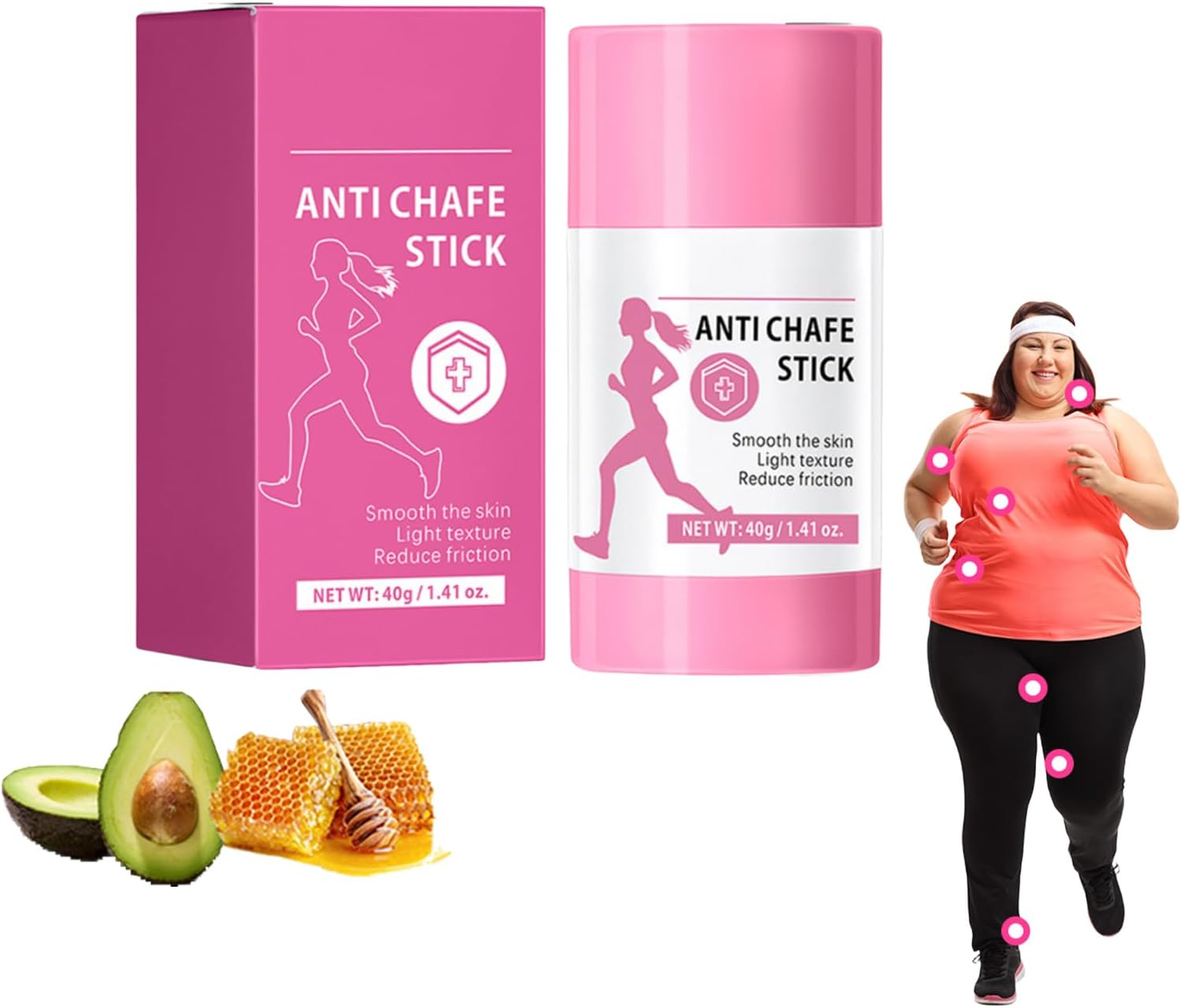 Waterproof & Sweat-Proof Anti-Chafing Stick - Unisex Non-Greasy Glide Balm for Thigh, Leg & Arm Friction Prevention, Natural Anti-Friction Protection for Sports and Running Activities (3 PCS)