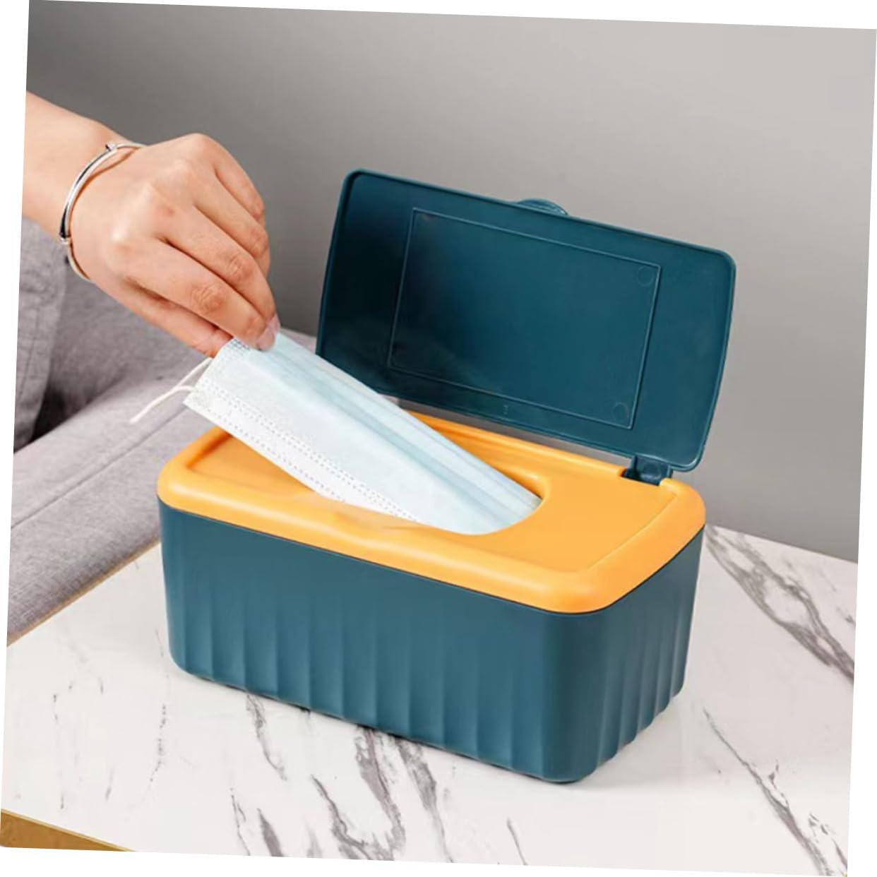 STOBAZA Large Capacity Wet Tissue Box Wipes Dispenser for Home Bathroom Flushable Wipes Holder Tissue Box Cover Refillable image number 3