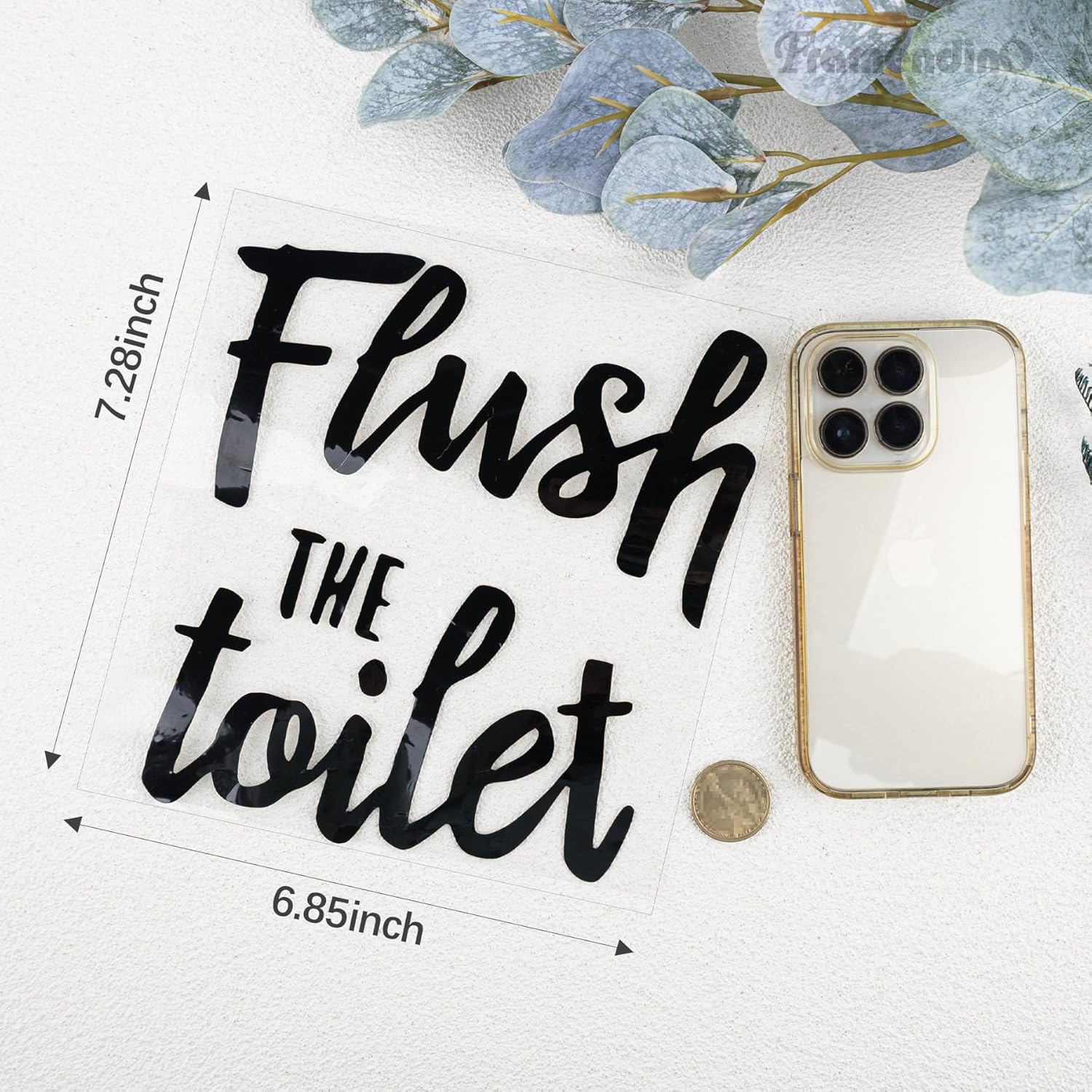 Framendino, 2 Pack DIY Bathroom Toilet Seat Sticker Decal Funny Reminder Decoration Washroom image number 6