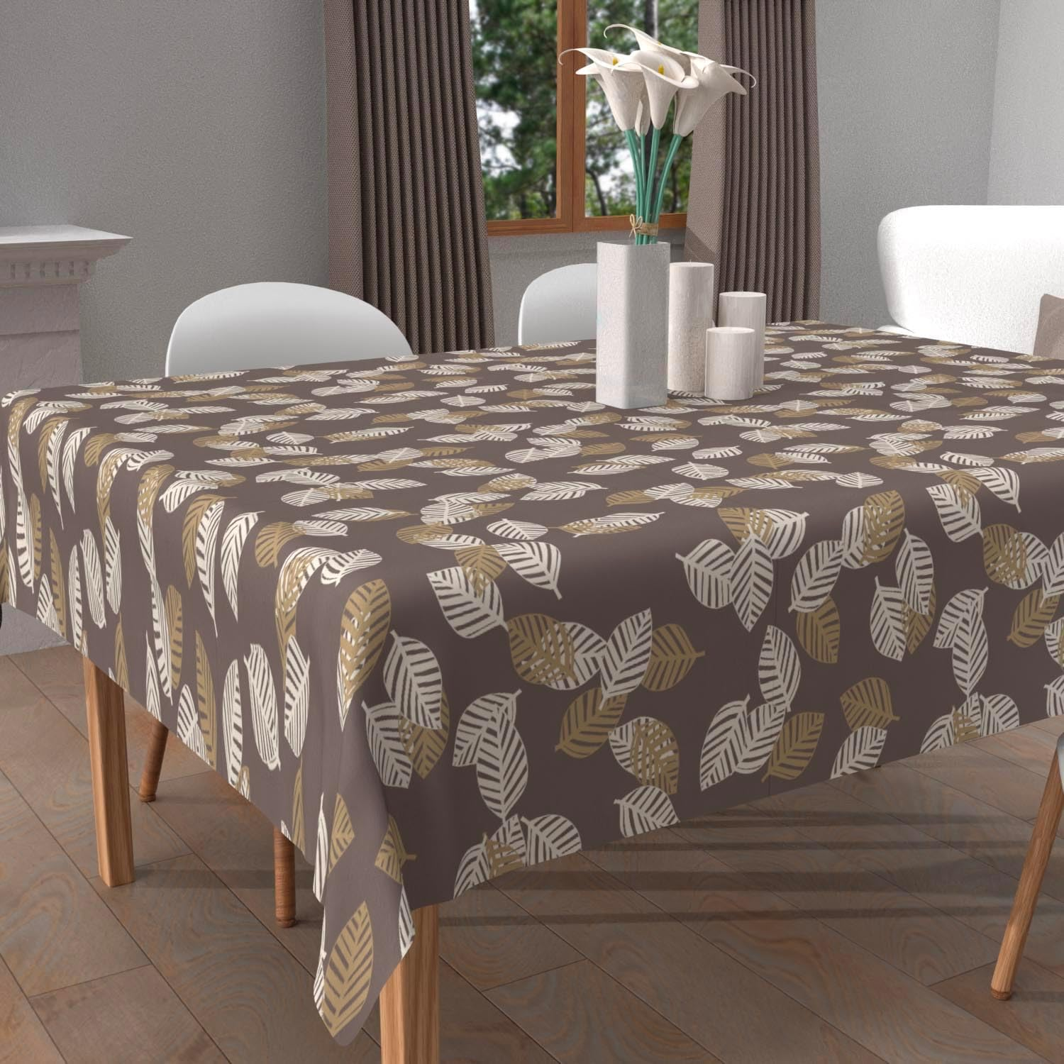 Soleil D'Ocre, Ceres Square Stain-Resistant Printed Tablecloth 180 X 180 Cm