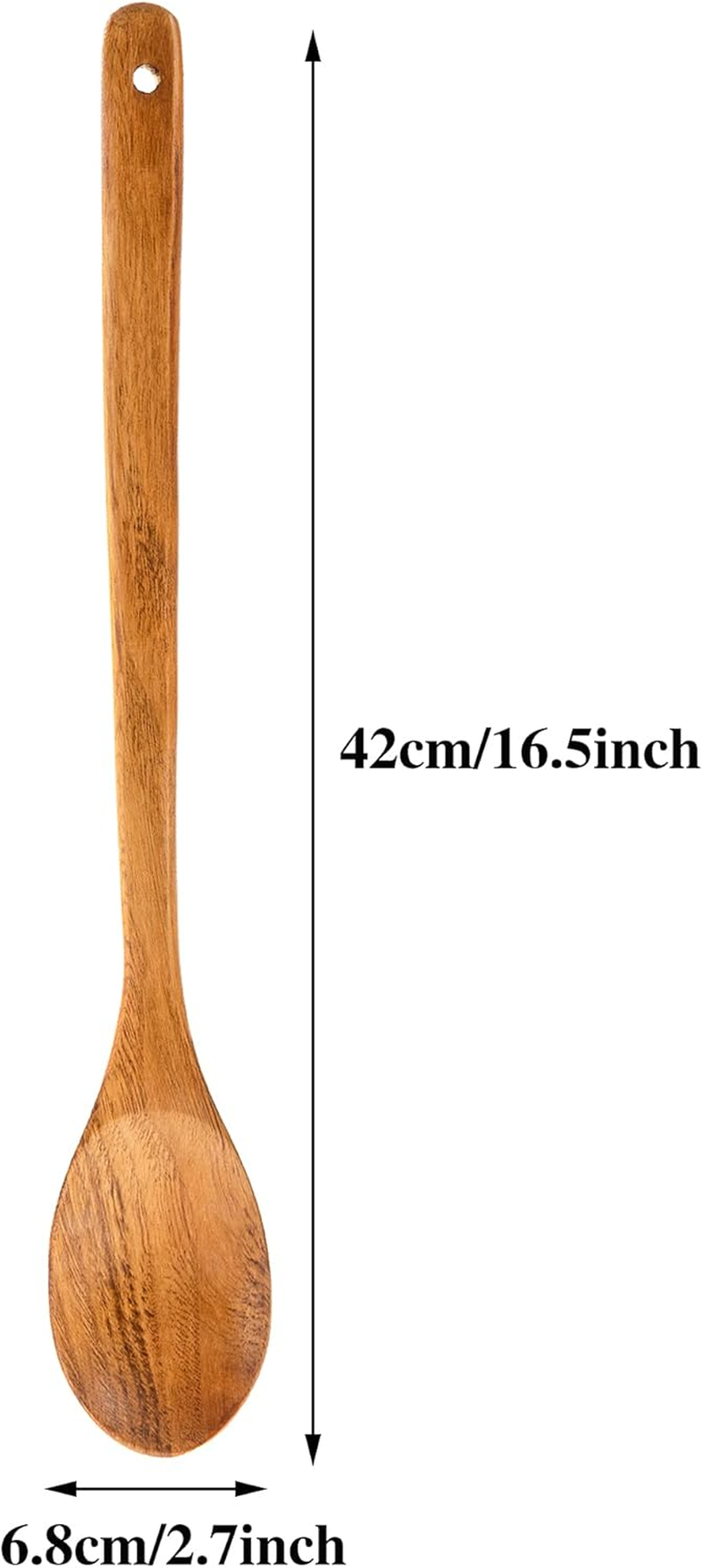 Wooden Mixing Spoon, 16.5 Inch Long Handled Wooden Spoons for Cooking and Stirring image number 5