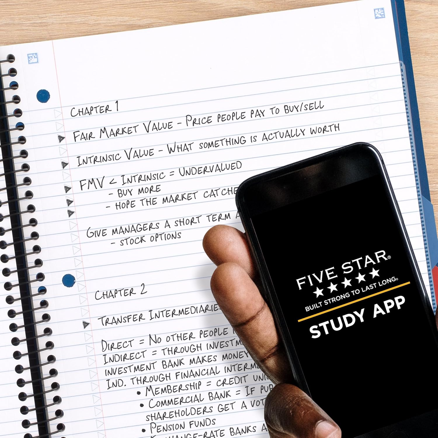 Five Star Advance Spiral Notebook, 3 Subject, College Ruled Paper, 150 Sheets, 11" X 8-1/2", Black (73132) image number 1