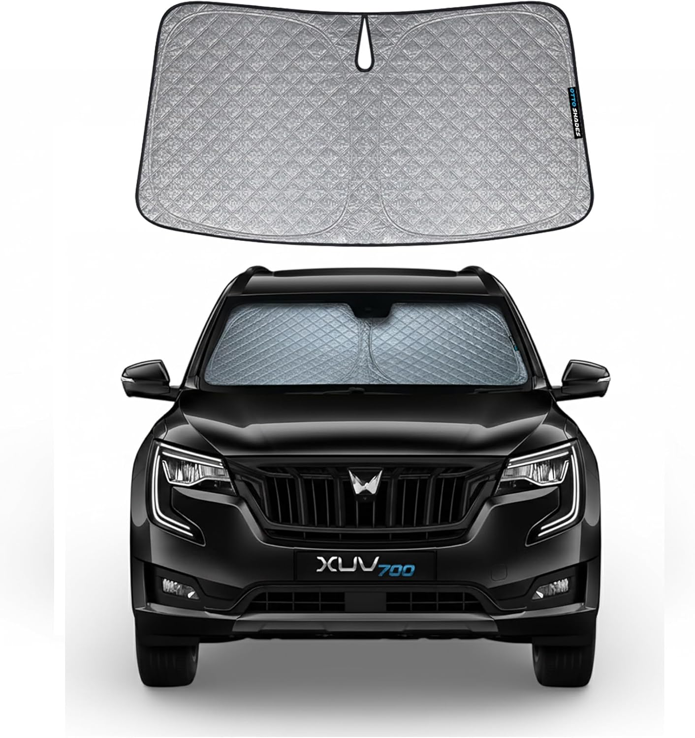 Patented Thick Windscreen Sunshade for Mahindra XUV700 2025-2026, 6-Layer Custom Fit, Maximum UV Protection & Heat Shield | Foldable Front Window Sunshade & Sun Visor ATTO2 Accessories