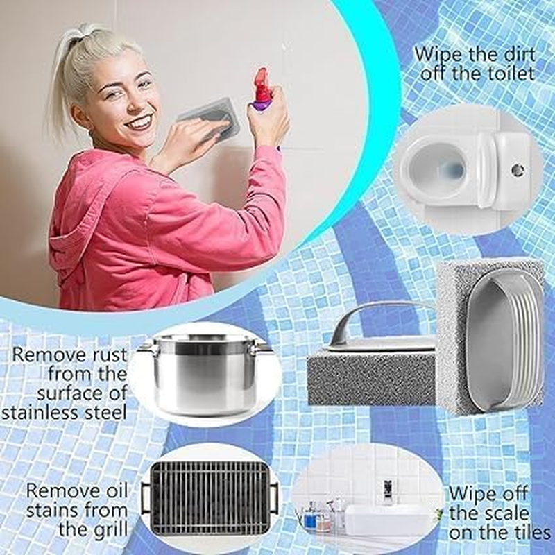 Hand-Held Pools Pumice Stone, 2 PCS Pumice Stone for Cleaning, Pool Cleaning Block with Handle, for Baking Tray Pumice Stones image number 1