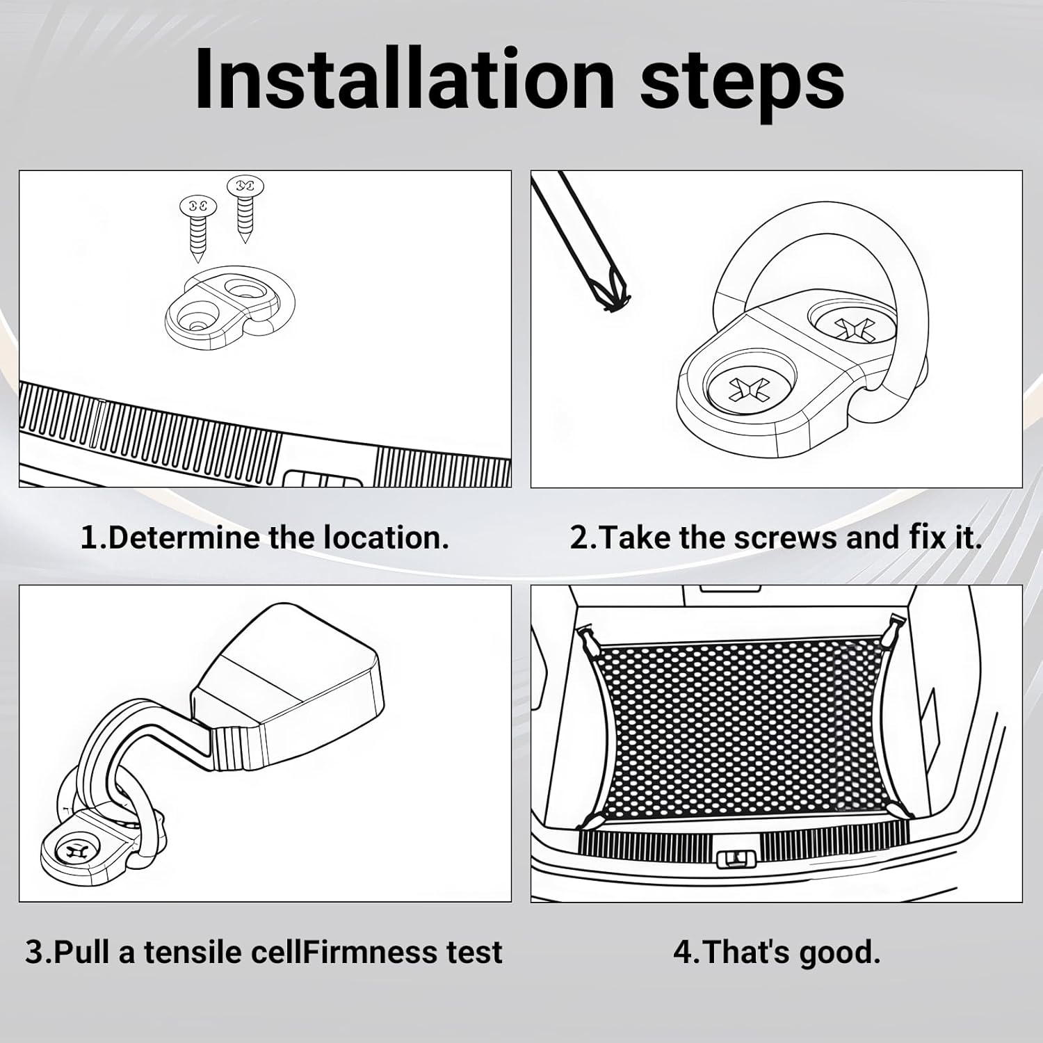 Daryunk 6 Pack D Ring Tie Downs, Stainless Steel Heavy Duty Tie down D Rings, D-Rings Tie Downs Trailer Anchors, for Cargo Safety in Trucks, Boats, Vans and Trailers image number 4
