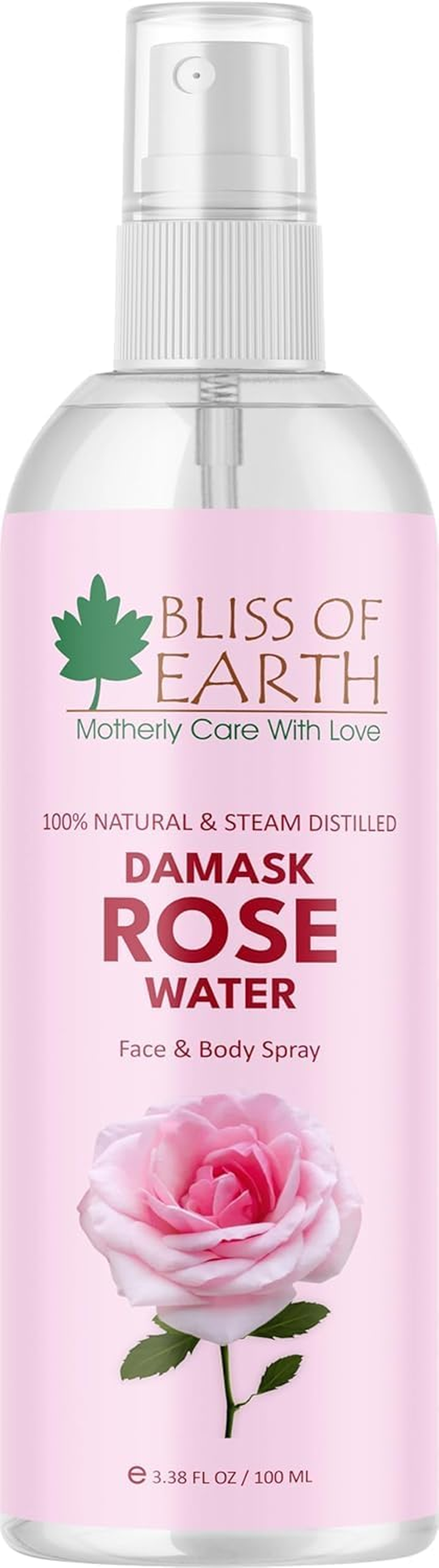 Bliss of Earth 100% Pure Damascena Rose Water Spray for Face, Steam Distilled, Food Grade, Pure Gulab Jal, 100ML image number 1