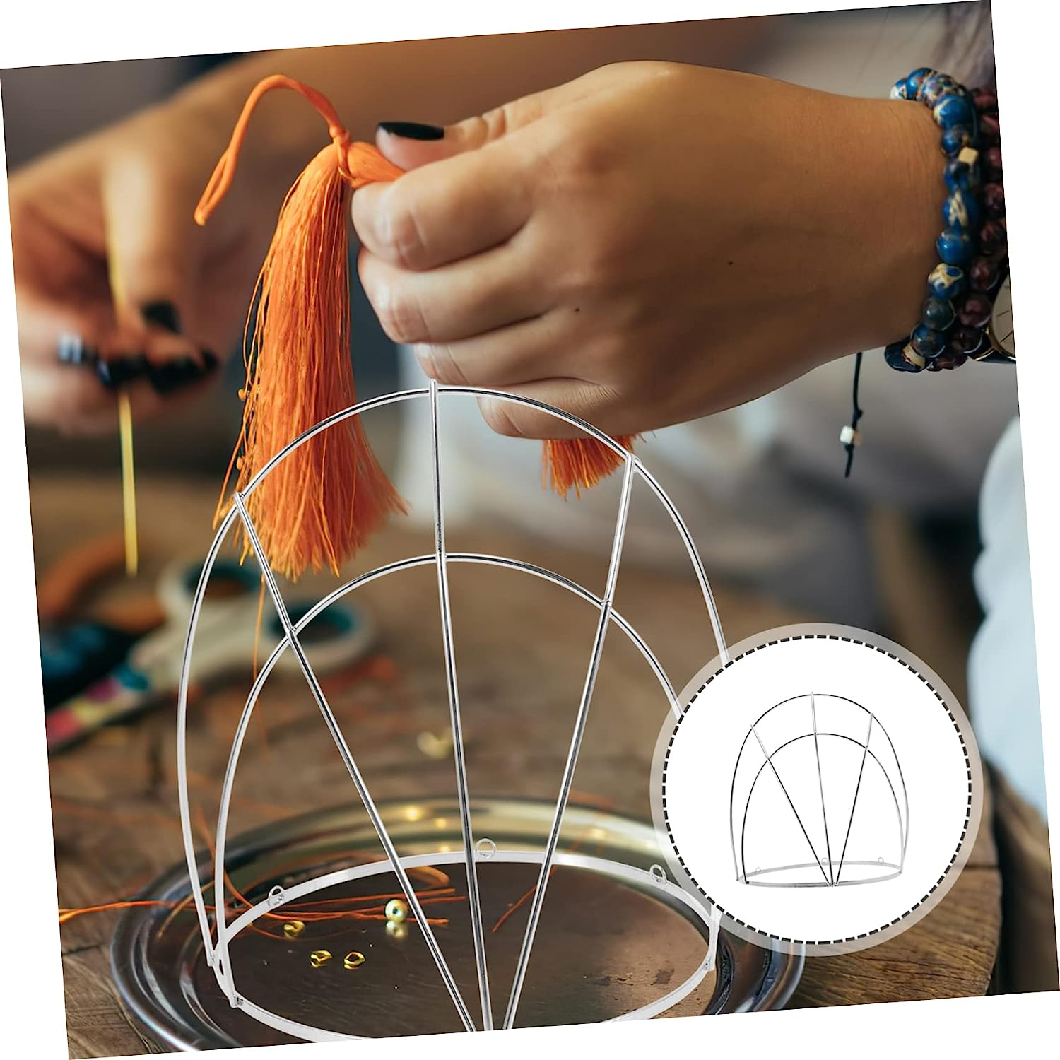 Minkissy 3Pcs Engagement Party Headwear DIY Halos Crown Frame Traditional Chinese Headwear Accessory image number 5