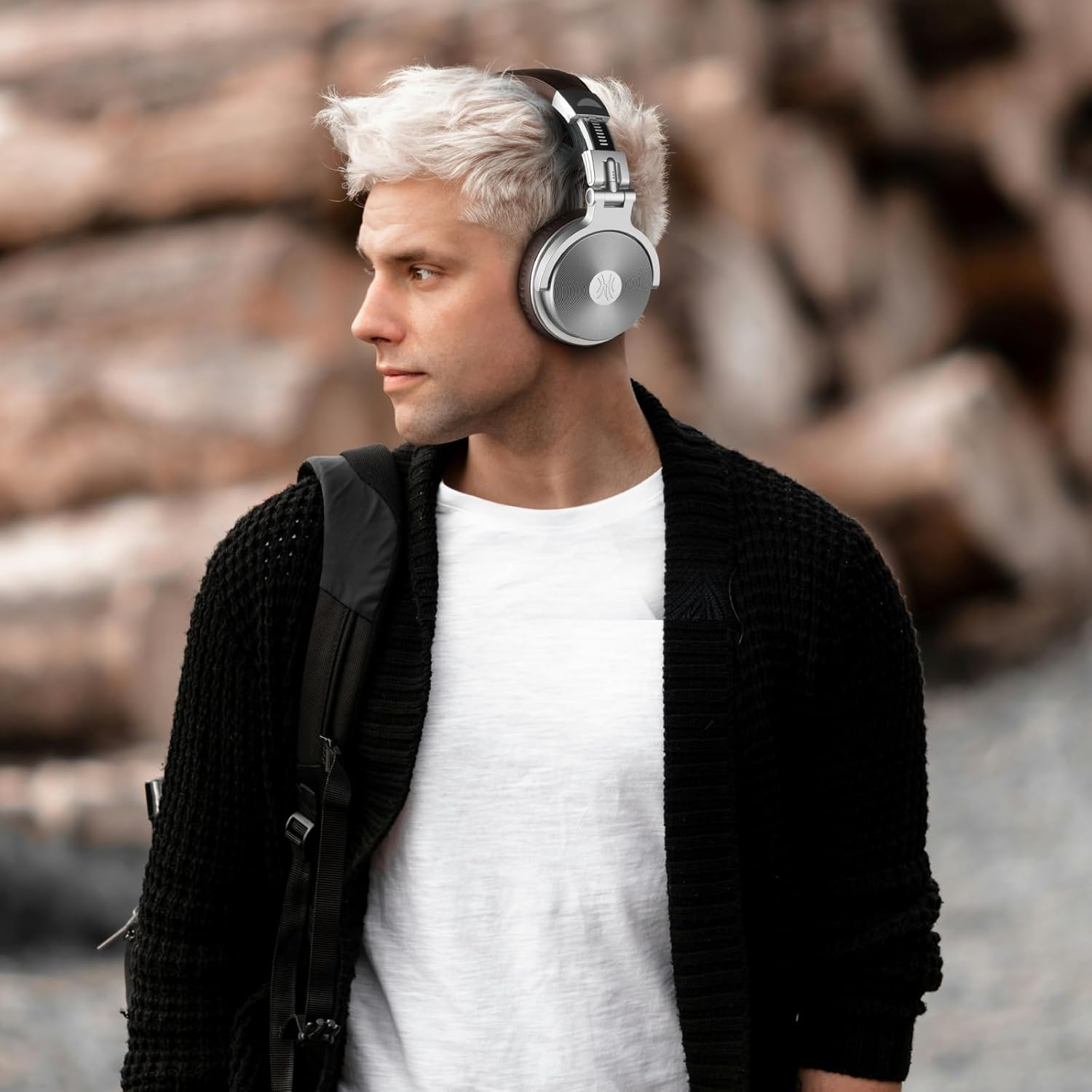 Oneodio Bluetooth over Ear Headphones, 110 Hrs Wireless/Wired Stereo Sound Foldable Headsets with Deep Bass 50Mm Neodymium Drivers for Pc/Phone/Tablet - Studio Wireless Pro C, Silver image number 5