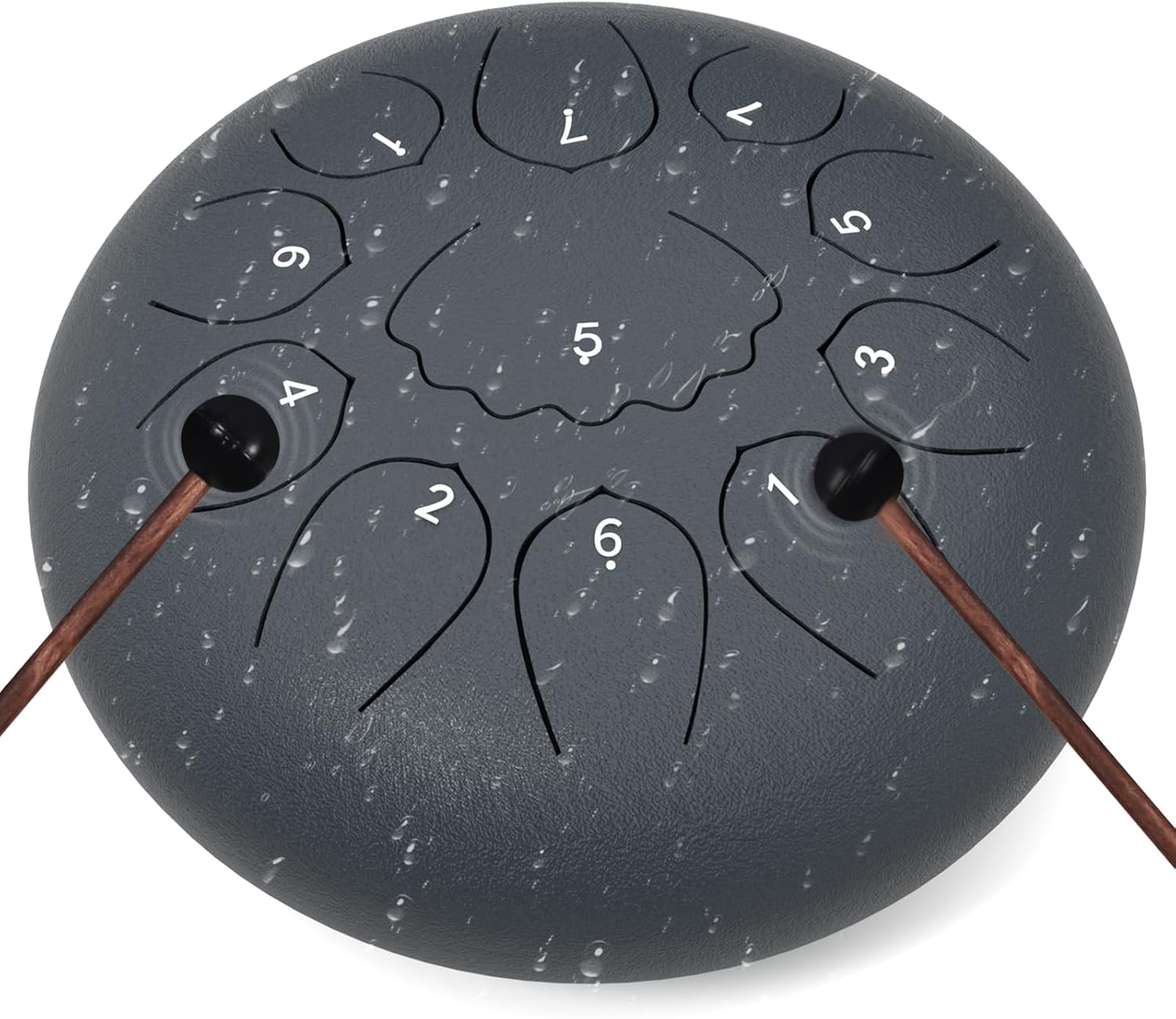 Professional Steel Tongue Drum for Adults & Kids - 6 Inch Hand Percussion Instrument Rain Drum with 8 Notes for Yoga, Meditation, Music Therapy & Concerts Play (Green, 6 Inch) (Green)