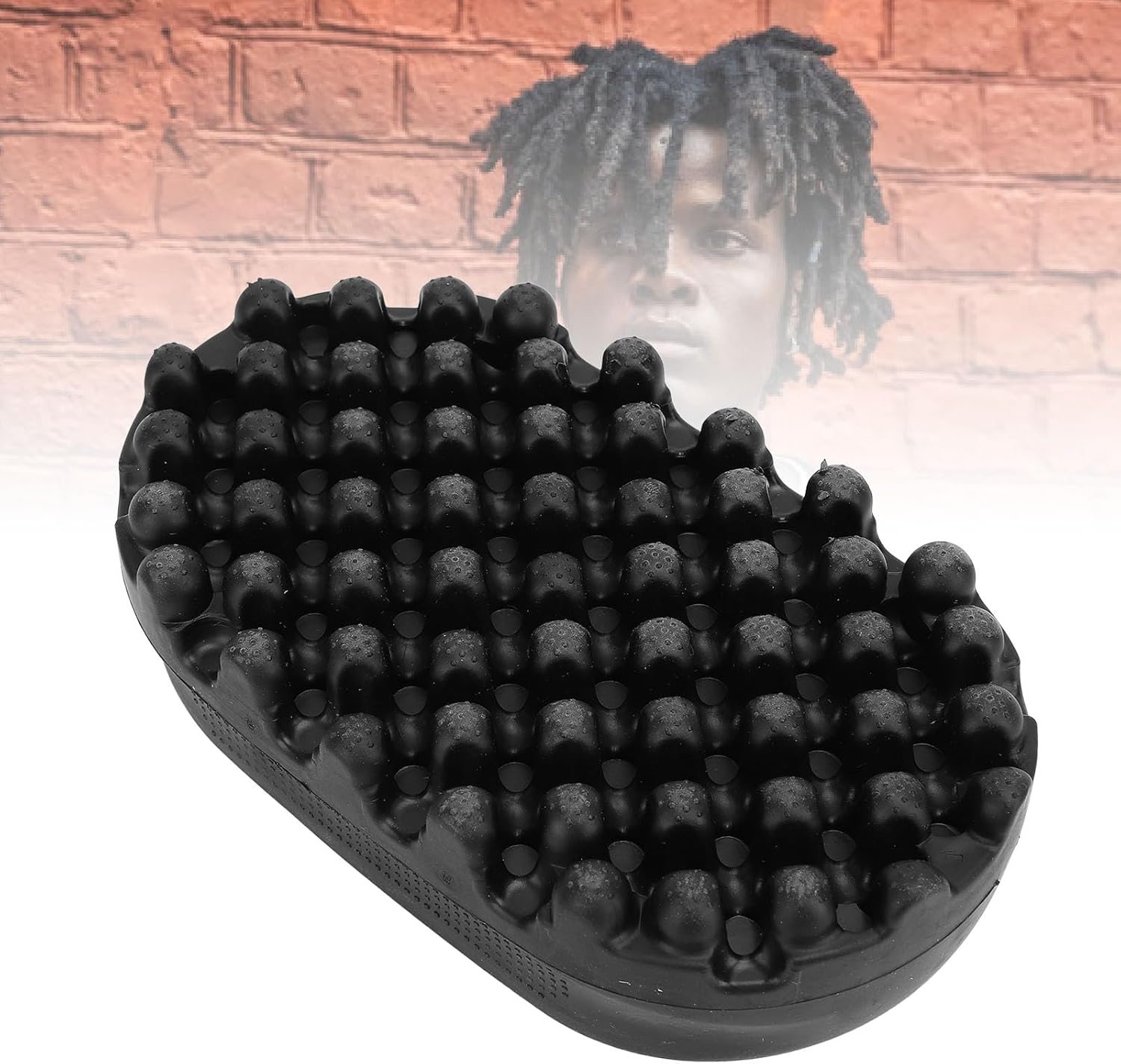 ASHATA Silicone Curl Brush, Curling Twisted Hair Brush, Afro Hair Sponge Barber Brush, Washable Afro Braid Dreadlocks Comb, Hair Twist Curl Comb for Barber