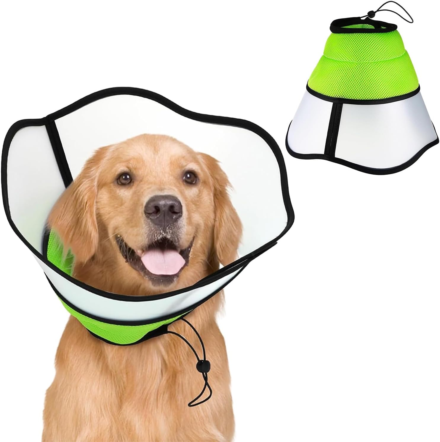 Soft Dog Cone, Adjustable Dog Cone Collar, Elizabethan Collar for Dogs after Surgery, Breathable Dog Recovery Cone to Stop Licking, Lightweight E-Collar for Dogs image number 5