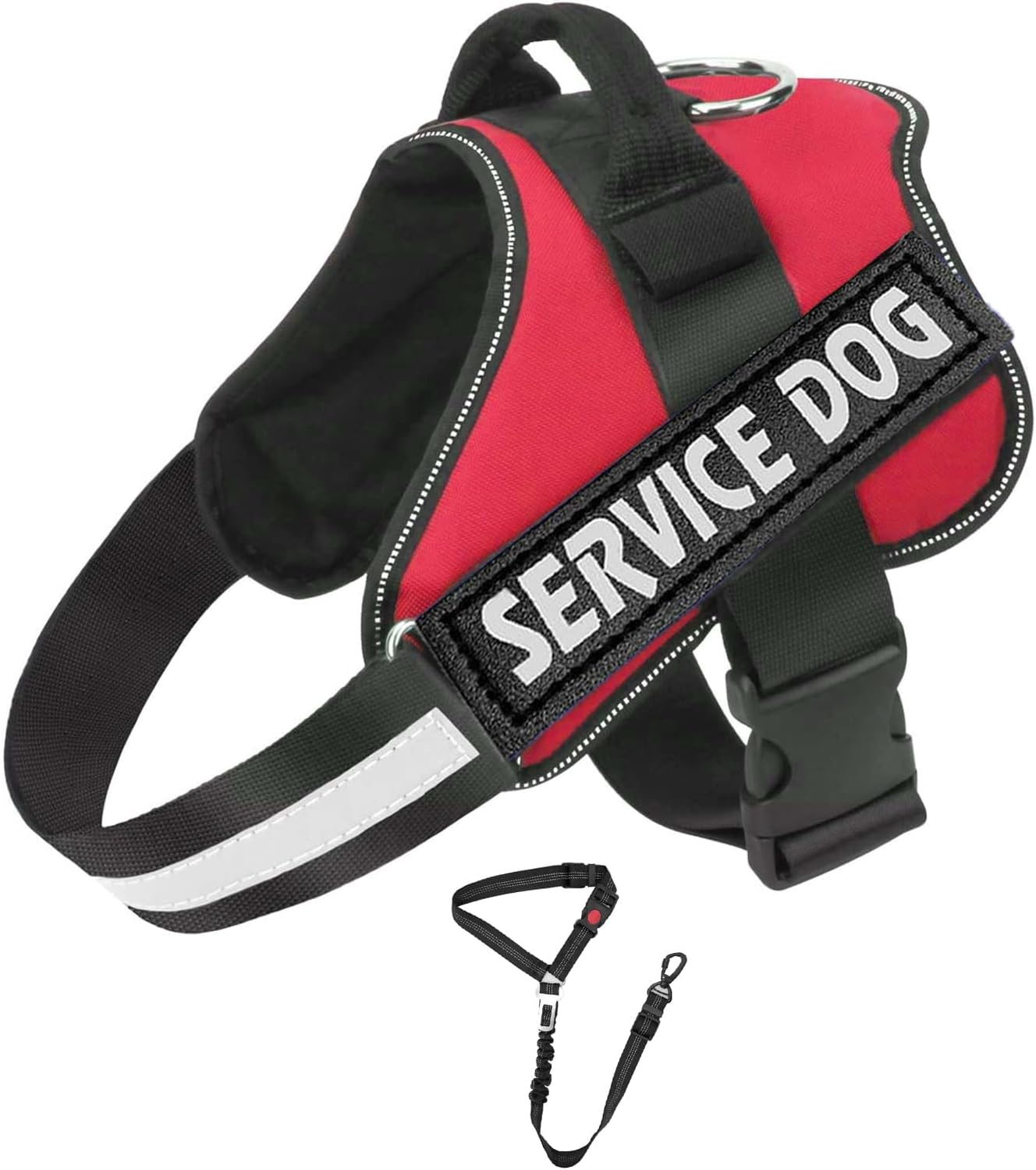 UPET No-Pull Dog Harness, Reflective Heavy Duty Adjustable Escape-Proof Padded Service Dog Puppy Vest for Small, Medium, and Large Dogs Training & Outdoor Walking, Includes 1*Dog Seat Belt.(Blue S)