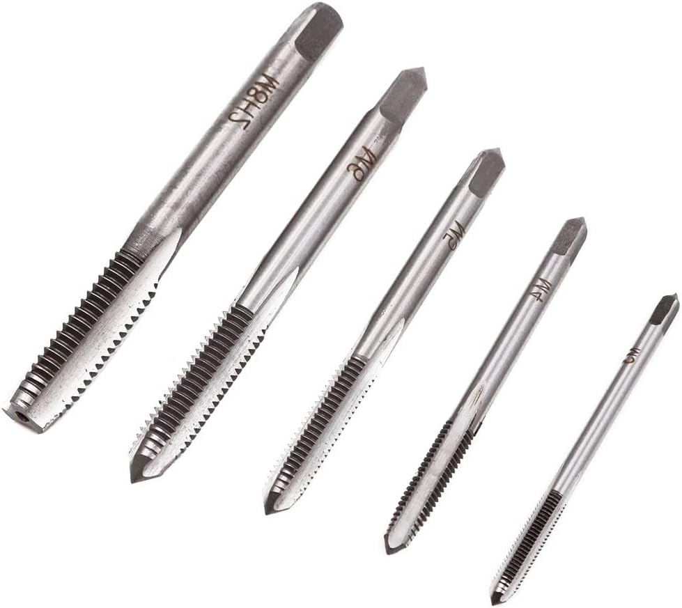 ZONADA 5Pcs in Set Thread Metric Machine Hand Screw Thread Plug Taps Set Size M3 M4 M5 M6 M8 Tapping Threading Tool image number 4