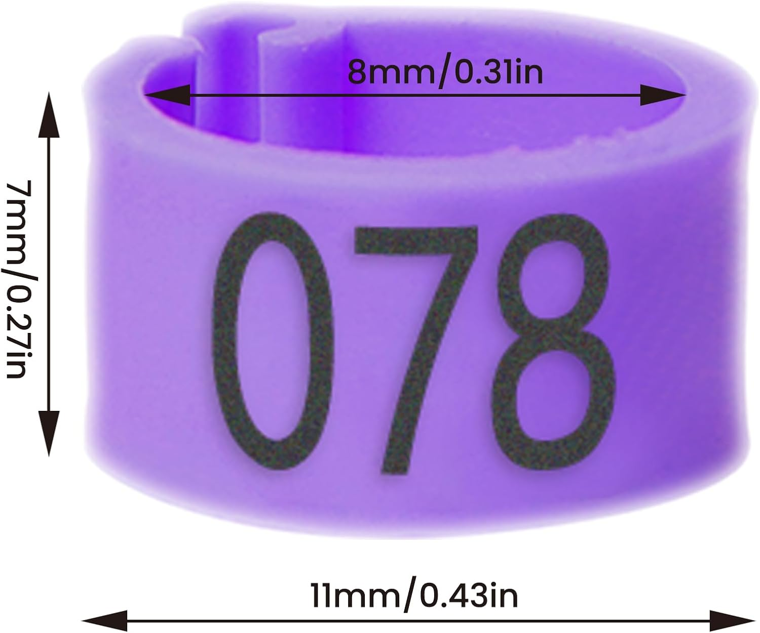 Pigeon Foot Rings，Colorful Readable Numbered Bird Identification Leg Bands 100 Pcs