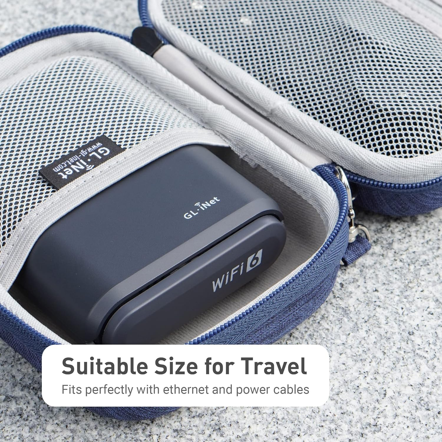 【Gl.Inet Official Case】 Hard Carrying Travel Router Case for GL-AXT1800/MT1300/SFT1200/AR750S/AR750/E750/XE300/MT300N-V2/AR300M16, Store Accessories, Sturdy & Durable, Travel Organizer Pouch Bag image number 1