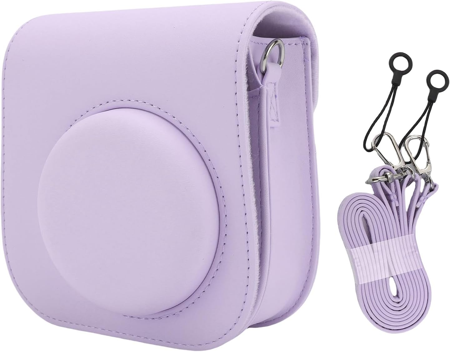 Jectse Protective Case for Mini12 Mini11 Instant Camera, PU Leather Bag Cover with Removable Adjustable Strap, L X W X H: 15 * 13 * 7Cm (Brown)