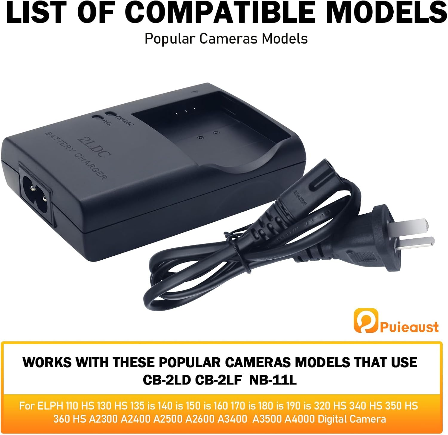 CB-2LDC CB-2LF Cameras Charger for Canon NB-11L NB-11LH Battery Powershot ELPH 110 320 340 350 HS IXUS 135 140 150 160 170 180 190 A2300 Is A2400 A2500 A2600 A3400 A3500 A4000 IXUS 125 HS image number 1