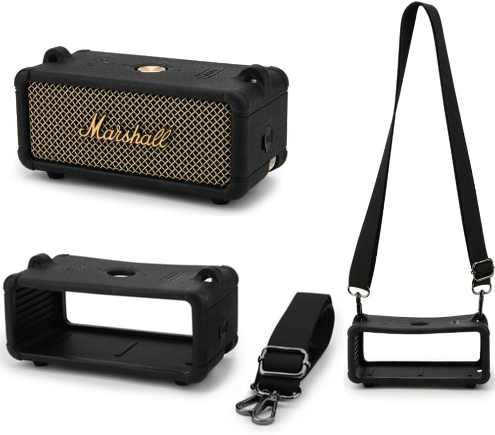 Coyktonty Silicone Cover Case for Marshall Emberton III Portable Bluetooth Speaker, Protective Skin Cover Travel Carrying Pouch Case (Beige)