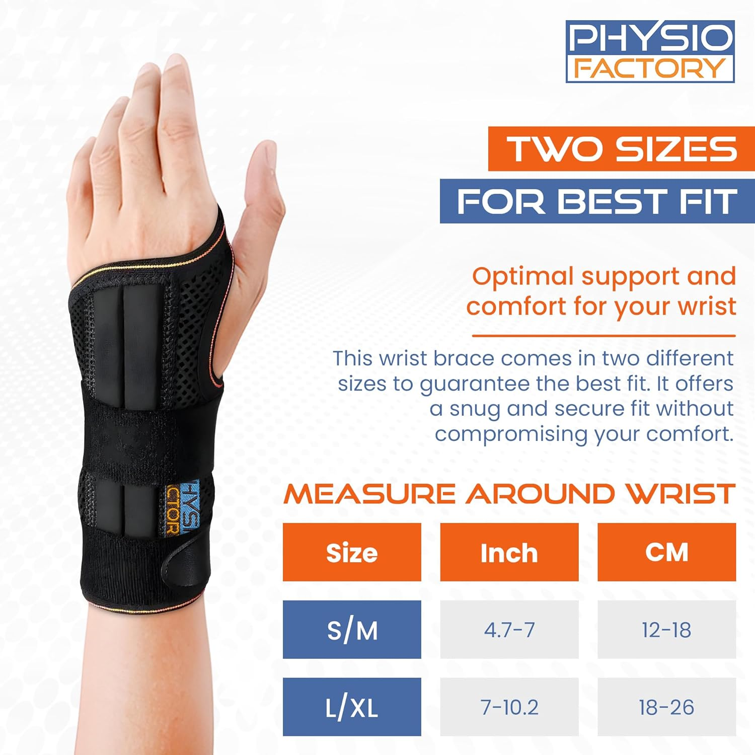 Premium Wrist Brace - Comfortable Black Wrist Support for Carpal Tunnel, Tendonitis, Arthritis - Soft Interior. Two Sizes - Ideal Hand Brace for Tendonitis Recovery, Gym & Everyday Use (L, Right) image number 1