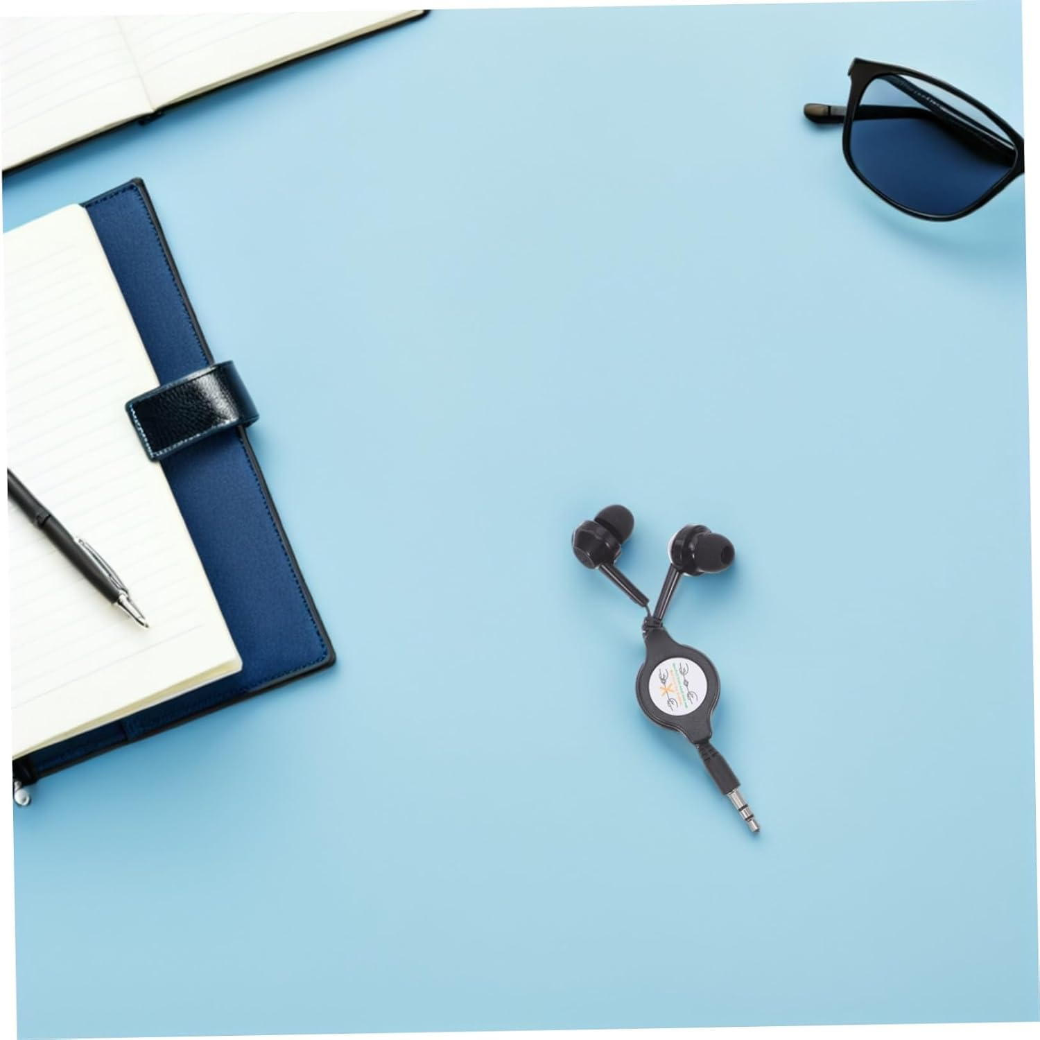 HEALSOPTHY 2Pcs Retractable Earbuds In-Ear Wired Earphones with Cable Noise Isolation Comfortable Gym Office Home image number 2