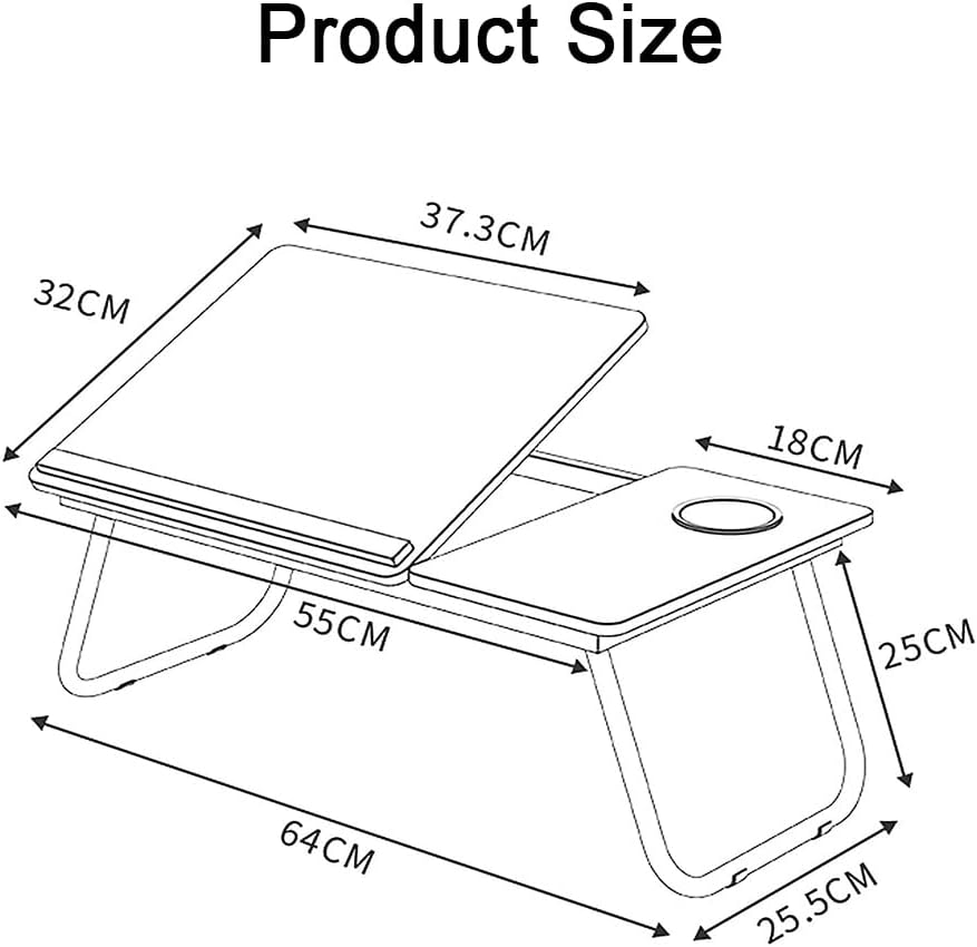 TOMVAES Laptop Desk in Bed 45-Degree Adjustable Desks Convenient USB Charging Port Foldable Table Suitable for Eating, Working, Writing, Reading (White) - White image number 2