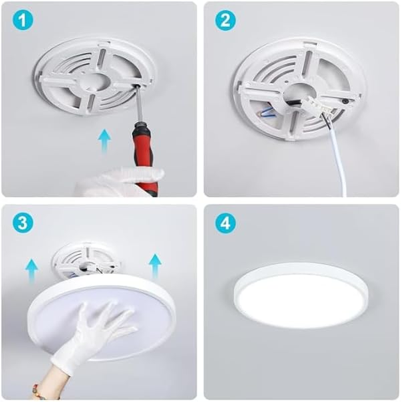 Flush Mount Ceiling Light 24W Daylight 6500K - Ultra-Thin 2.5Cm 2400Lm, Pack of 2 image number 1