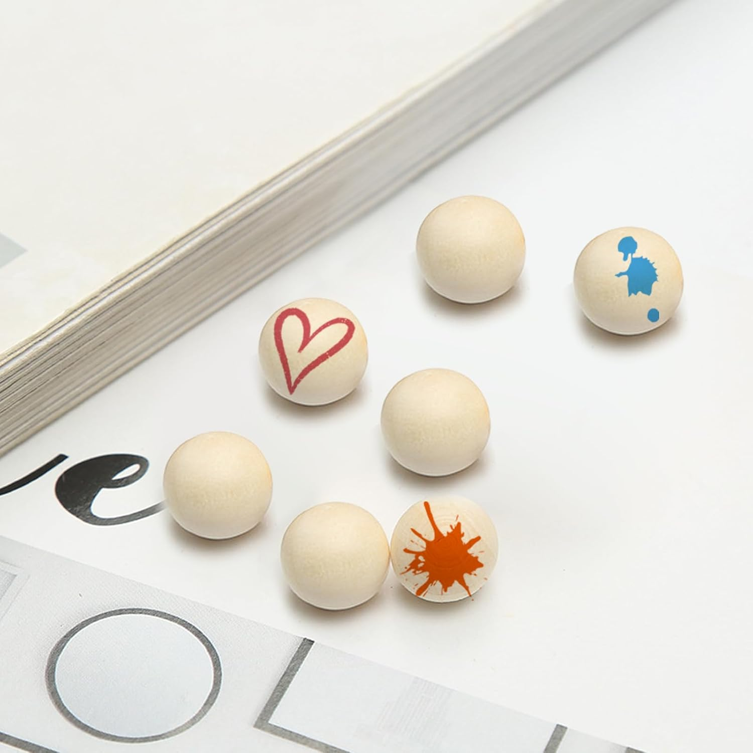 Enkrio 100Pcs Unfinished Wooden Balls 3/4Inch round Wooden Balls Small Craft Wood Balls for Home DIY Crafts image number 3