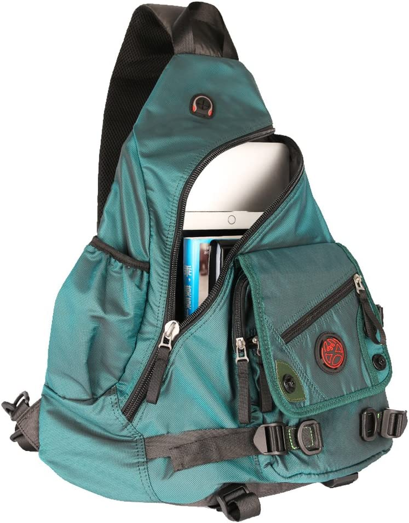 Kawei Knight Large Sling Bag Laptop Backpack Cross Body Messenger Bag Shoulder Travel Rucksack