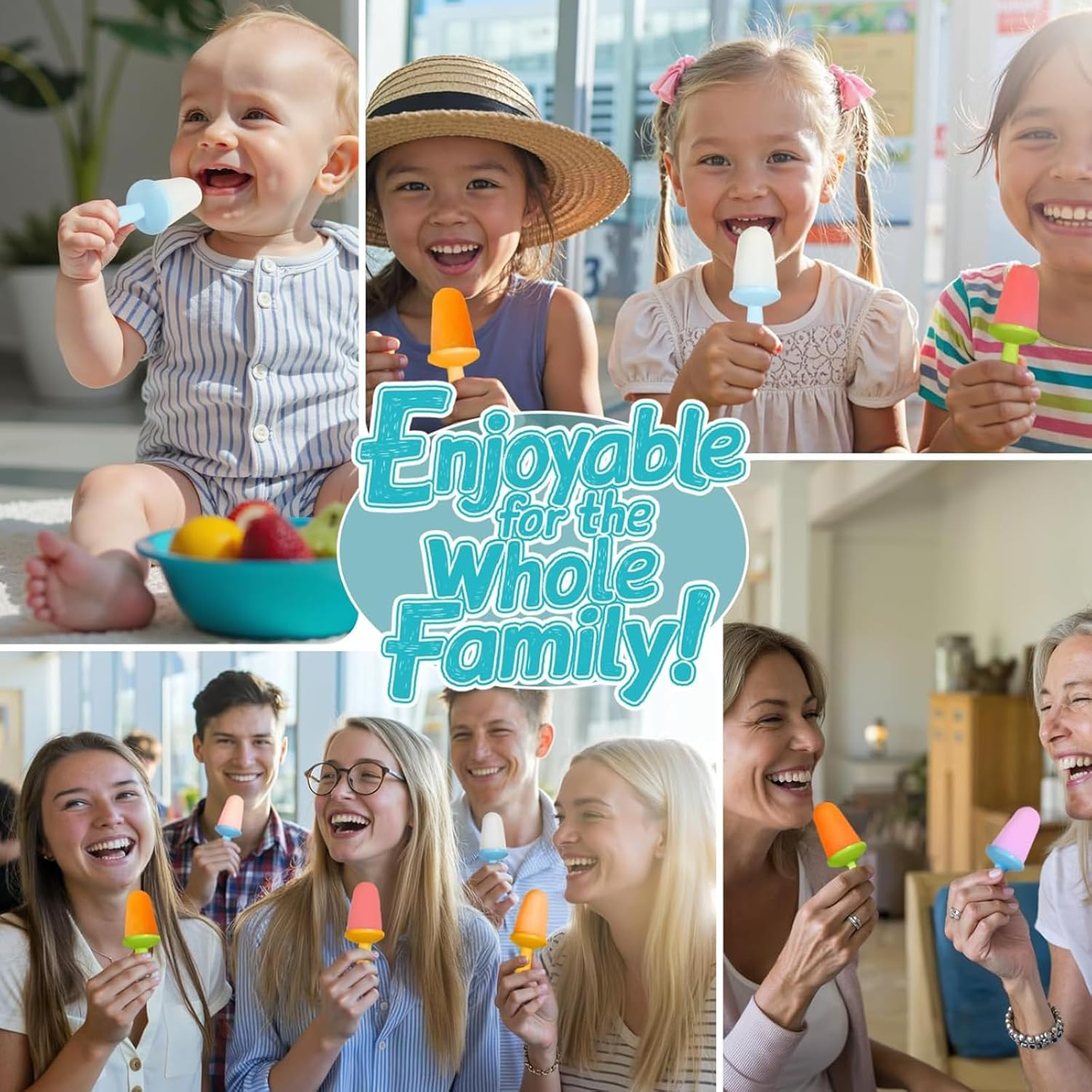 6-Cavity Silicone Popsicle Molds with Reusable Sticks &ndash; Drip-Free Ice Pop Maker for Kids & Toddlers, Red image number 1