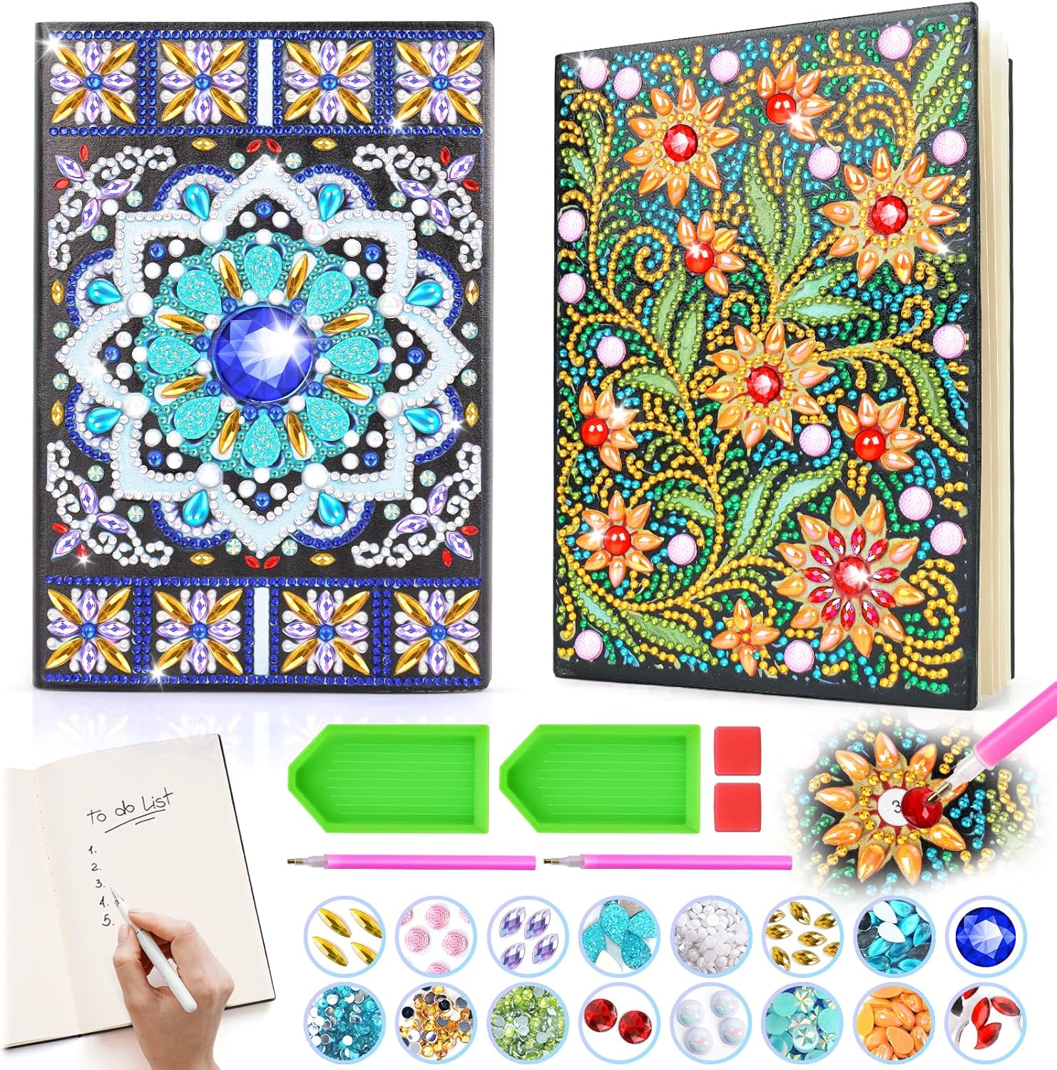 Craft Kits for Kids Age 6-8-9-10, Girls Birthday Presents for 5 7 11 12 Year Old Notebook Diamond Art Painting Kit Arts and Crafts for Kids Toys for 5-10 Year Old Girl Gifts Diary Cute Stationery Set
