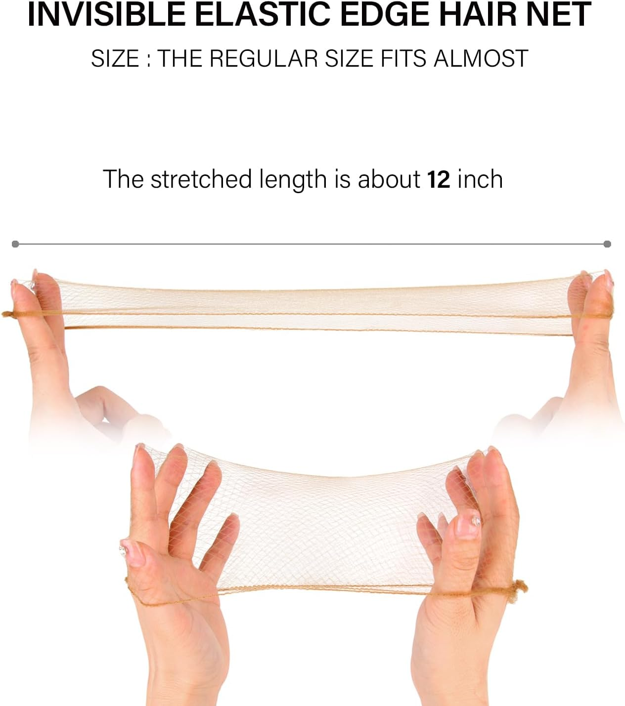 Invisible Elastic Hair Nets with Bobby Pins for Ballerina Buns - 12Inch Light Brown Nets 30Pcs and 20 Pins Golden - 50Pcs Black image number 7